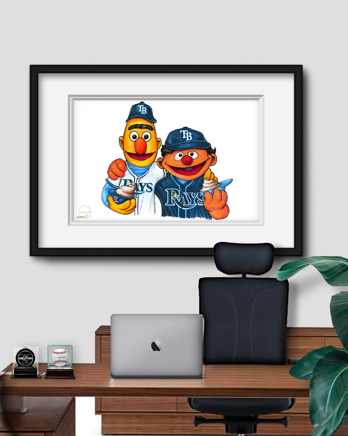 Bert and Ernie x MLB Rays Limited Edition Art Print