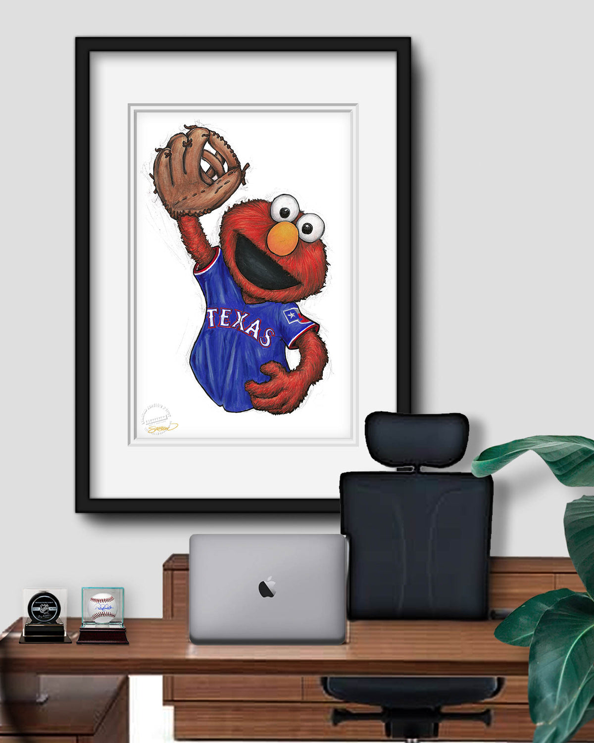 ELMO x MLB Rangers Limited Edition Fine Art Print