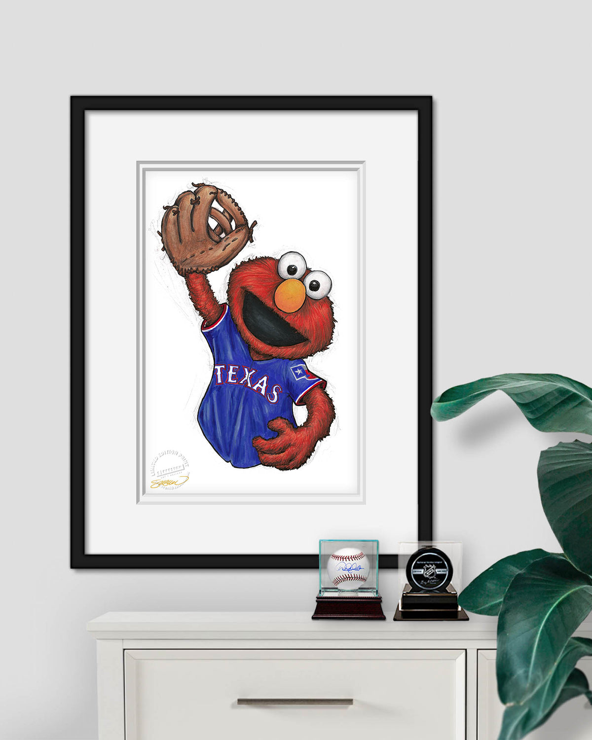 ELMO x MLB Rangers Limited Edition Fine Art Print