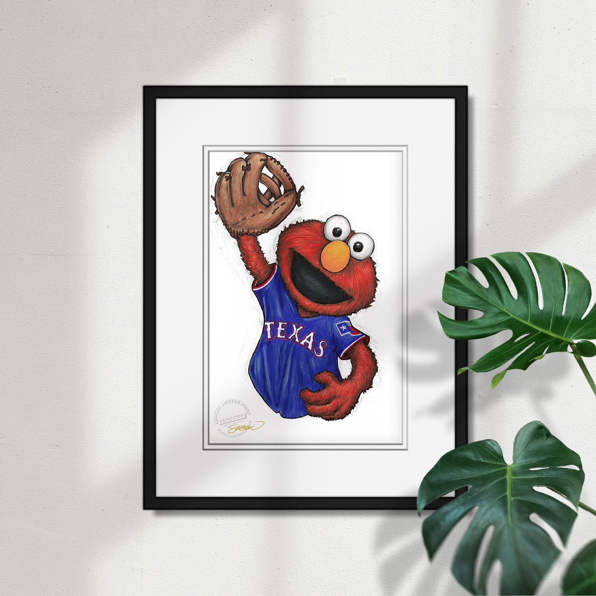 ELMO x MLB Rangers Limited Edition Fine Art Print