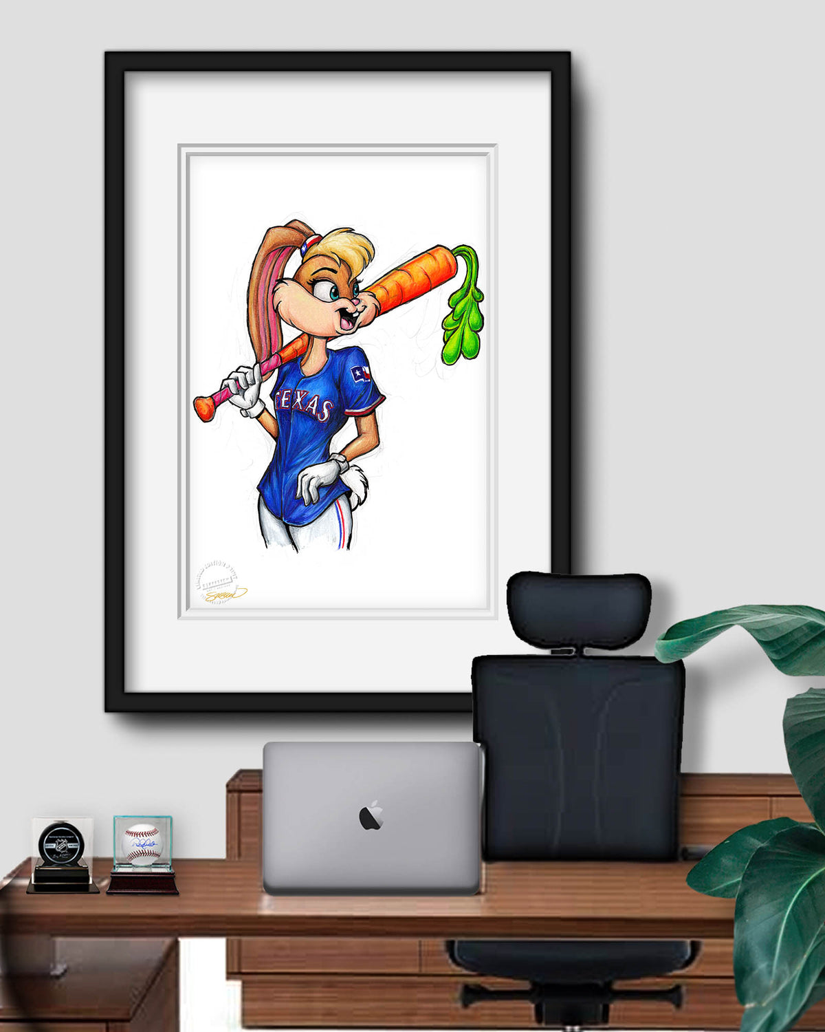 Lola Bunny x MLB Rangers Limited Edition Fine Art Print