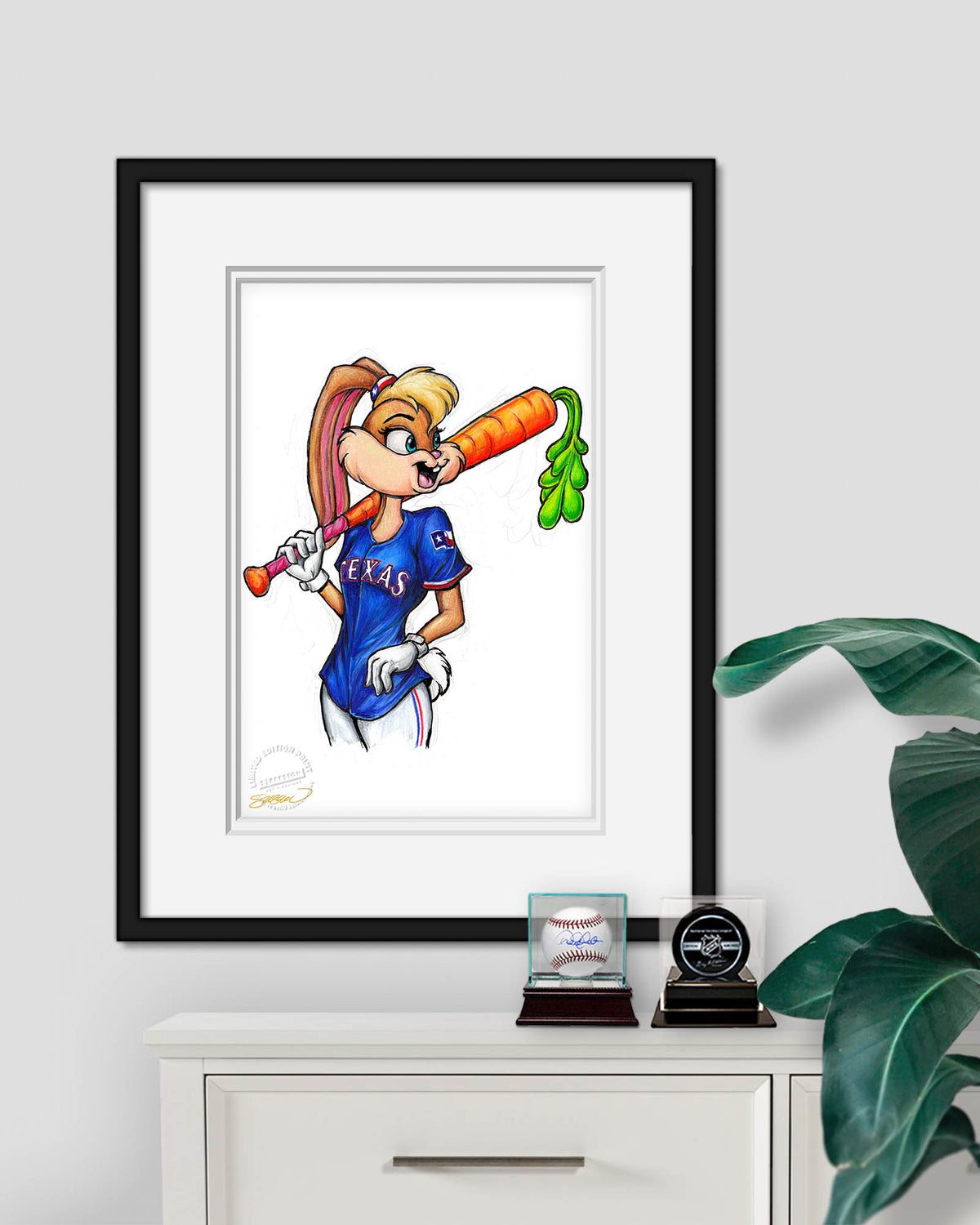 Lola Bunny x MLB Rangers Limited Edition Fine Art Print