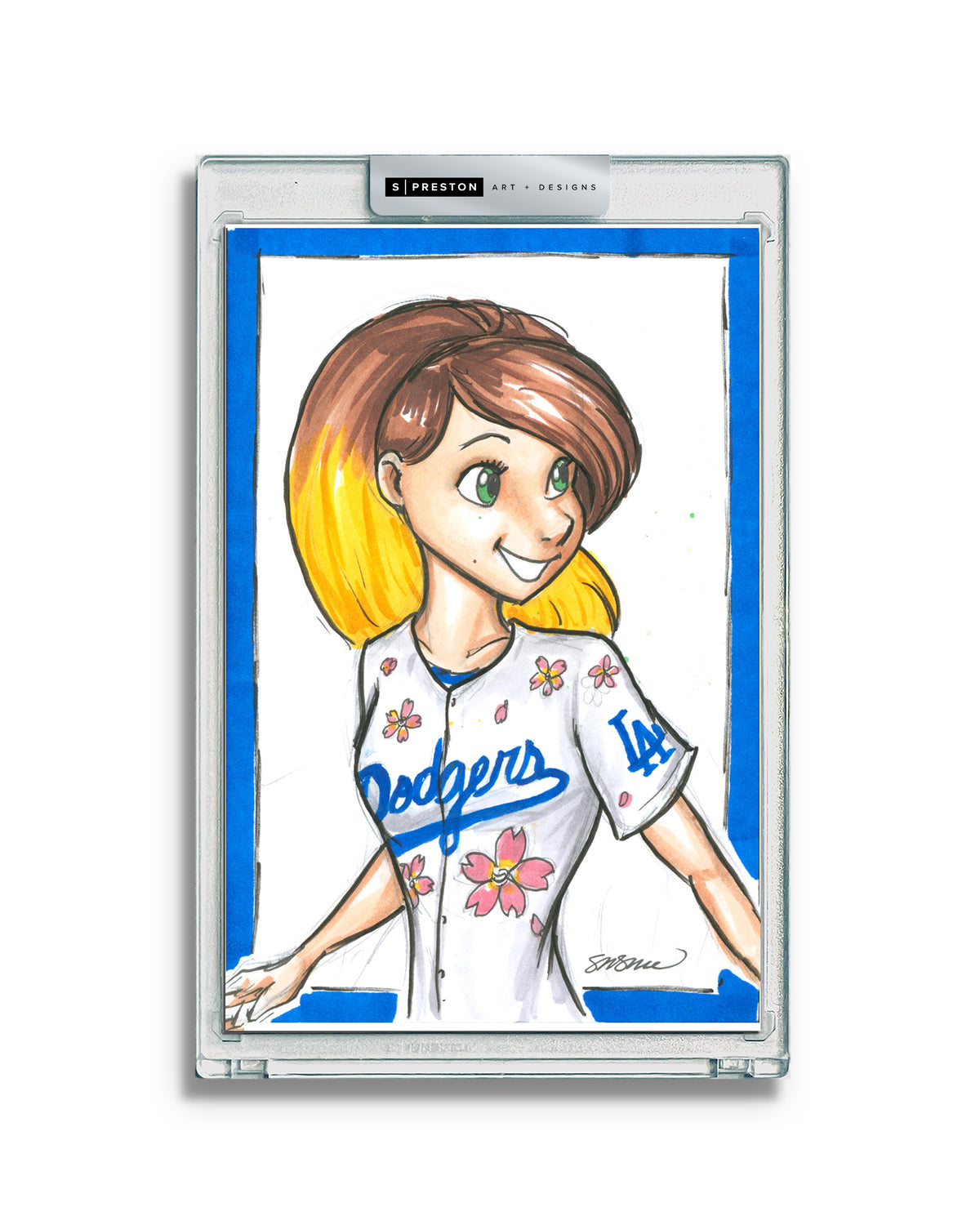 2025 MLB Tokyo Series Konnie Mackenzie Original Artwork - Dodgers