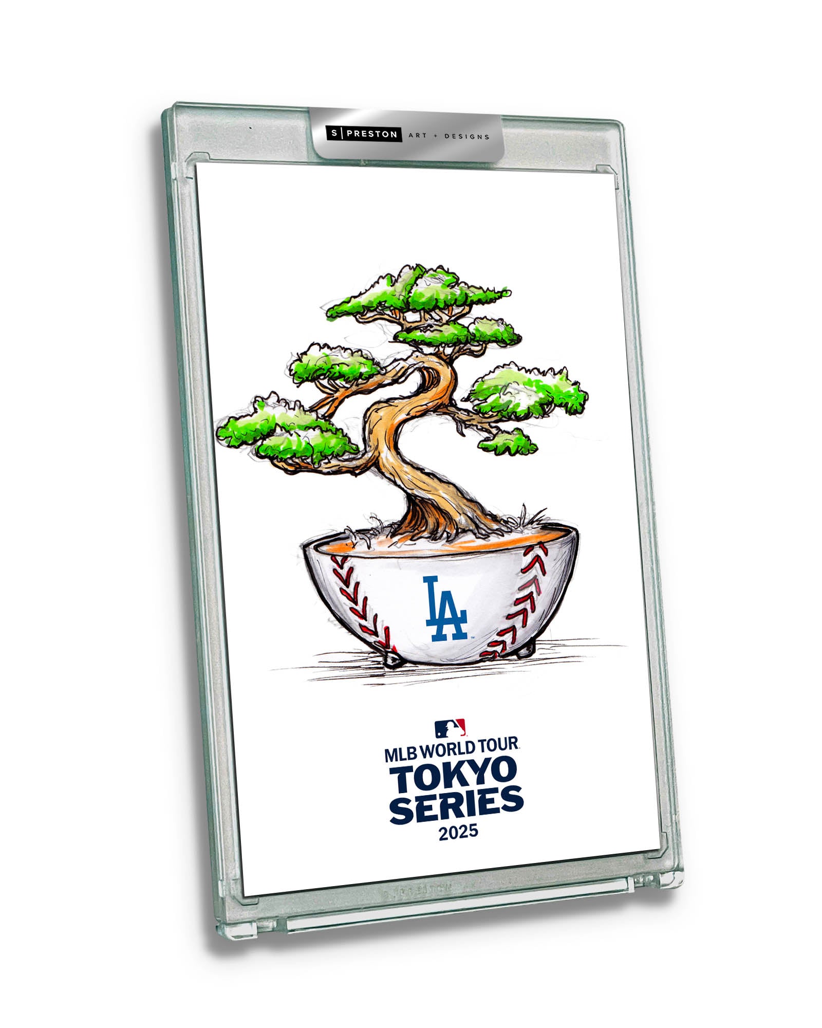 2025 東京シリーズ Preston アートプリント ロサンゼルス ドジャース 2025 MLB Tokyo Series Sketch Limited Edition Art Slab - Dodgers
