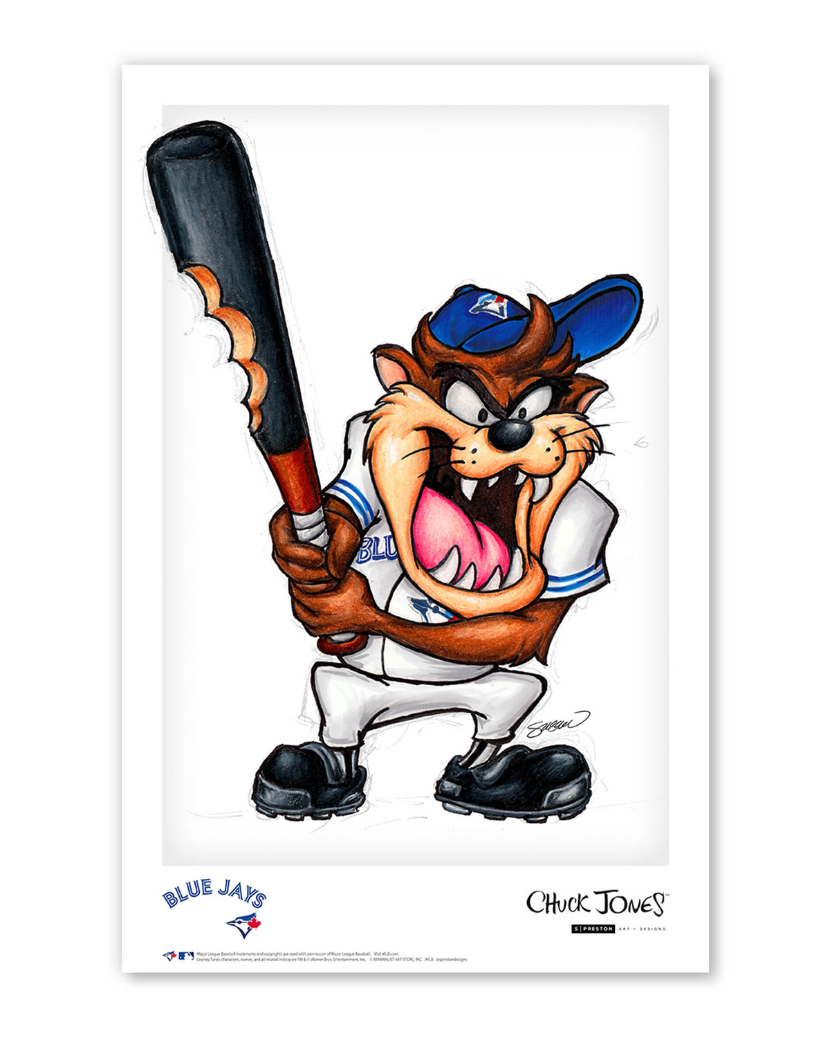 Taz On Deck x MLB Blue Jays Limited Edition Art Print