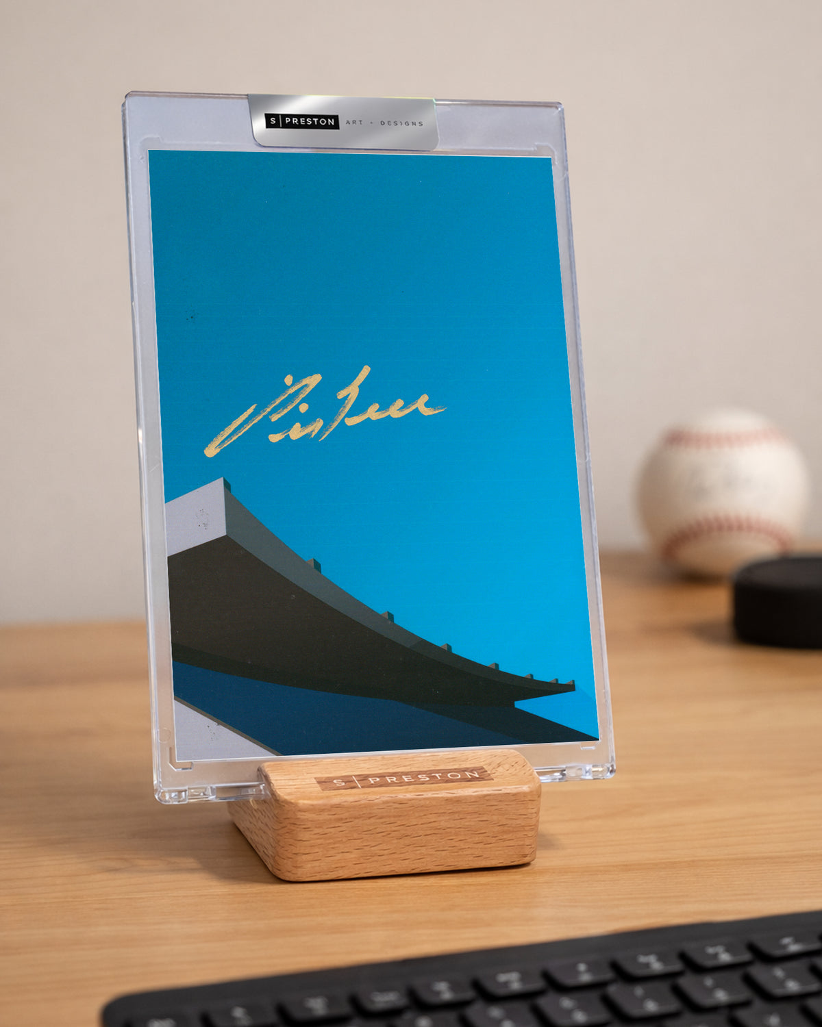 Minimalist Exhibition Stadium  - George Bell Autograph Slab - Authenticated