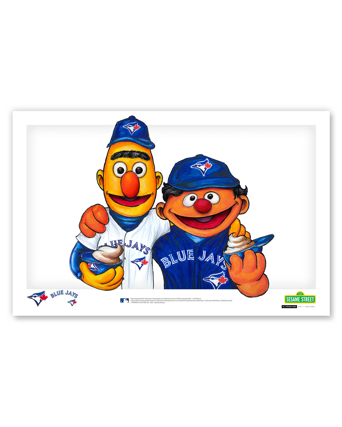 Bert and Ernie x MLB Blue Jays Limited Edition Art Print