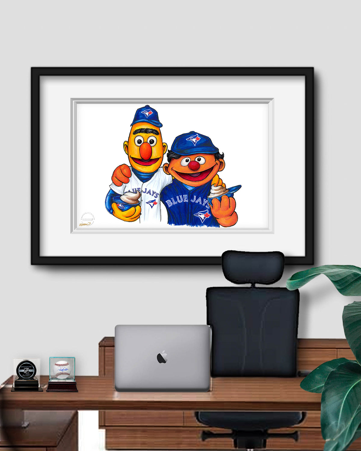 Bert and Ernie x MLB Blue Jays Limited Edition Art Print