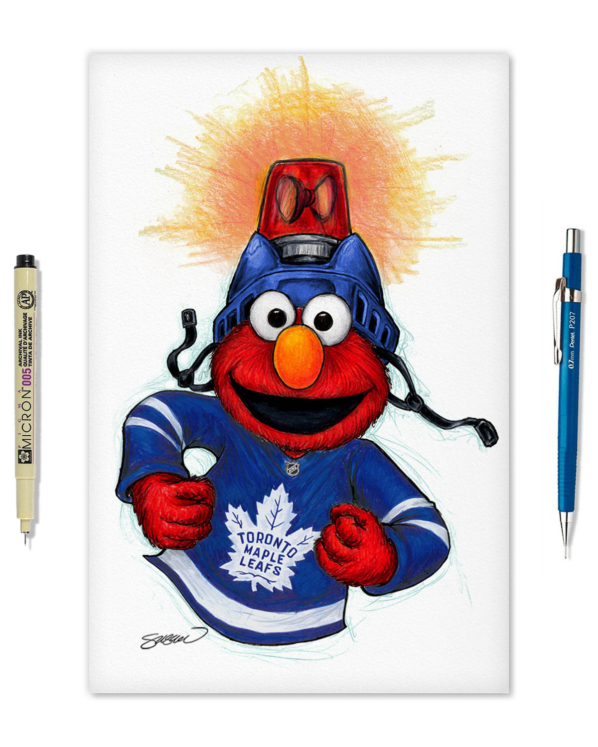 Elmo Loves Goals! x NHL Maple Leafs  Limited Edition Art Print