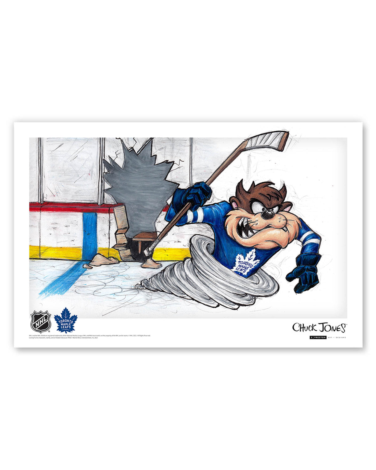 Tazmanian Line Change x NHL Maple Leafs Tazmanian Devil Limited Edition Art Print