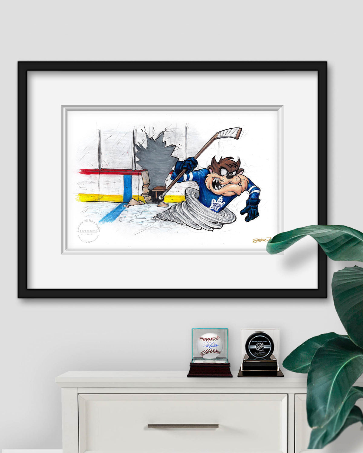 Tazmanian Line Change x NHL Maple Leafs Tazmanian Devil Limited Edition Fine Art Print