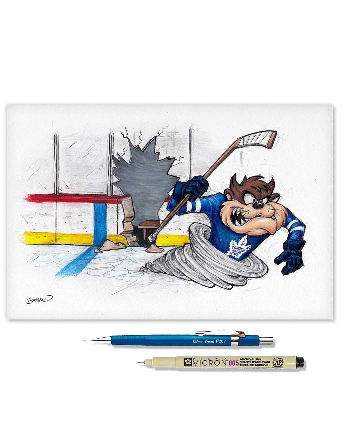 Tazmanian Line Change x NHL Maple Leafs Tazmanian Devil Limited Edition Fine Art Print