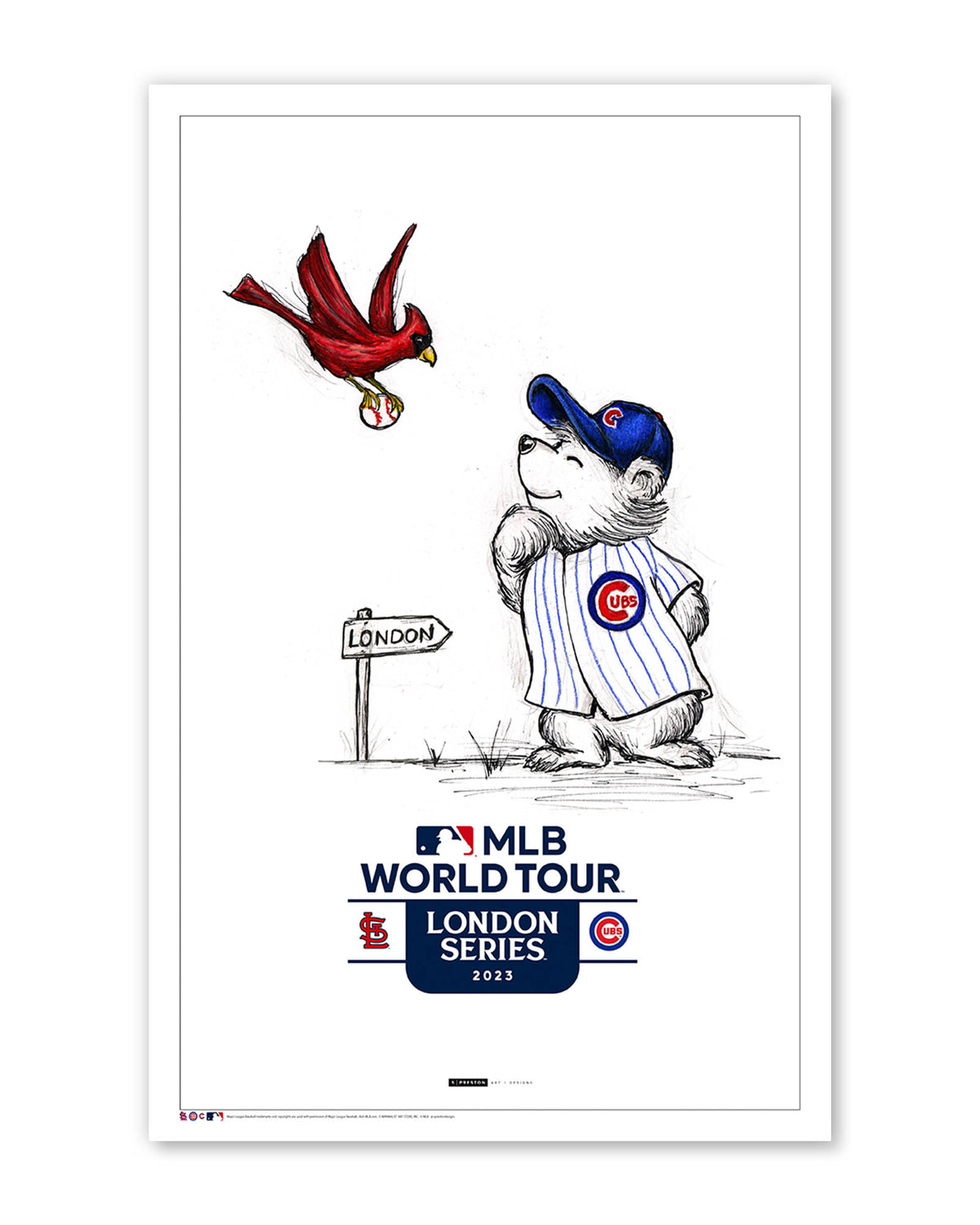 2023 MLB London Series Sketch Limited Edition Art Prints