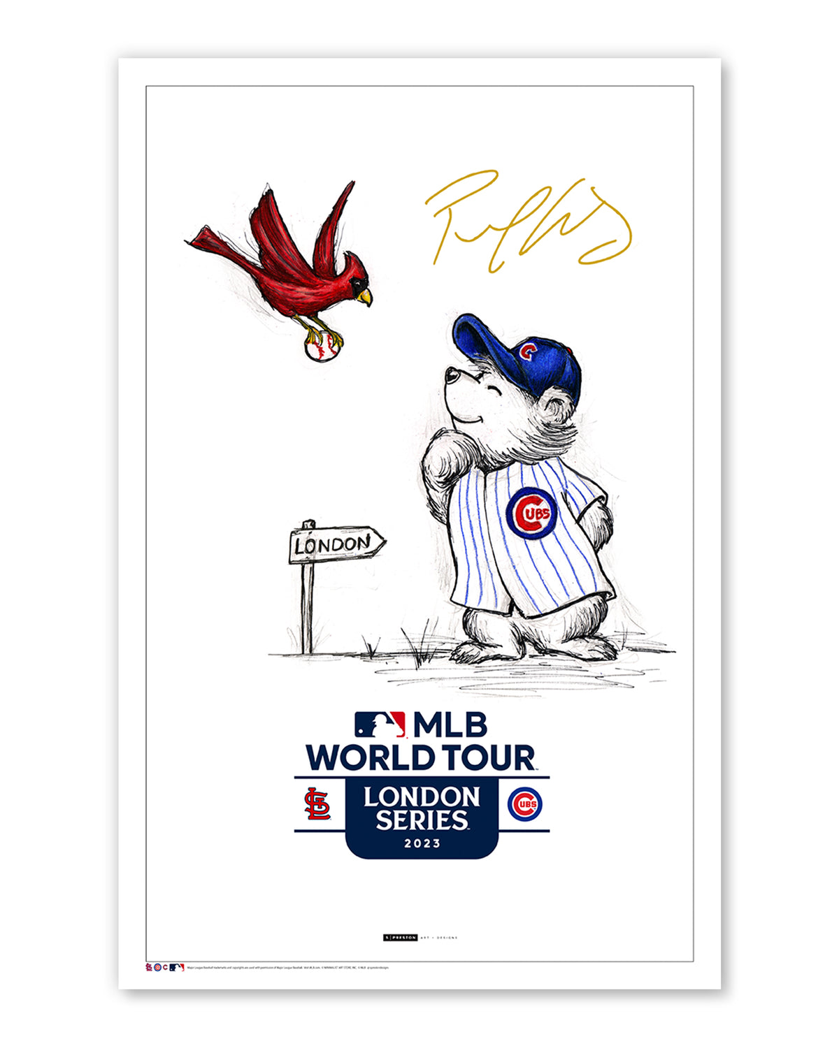 2023 MLB London Series Sketch Limited Edition Art Prints