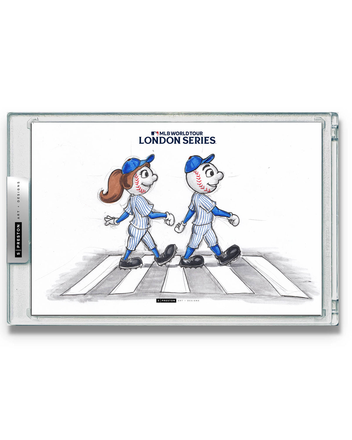 2024 MLB London Series Sketch Art Card Slab - Mets