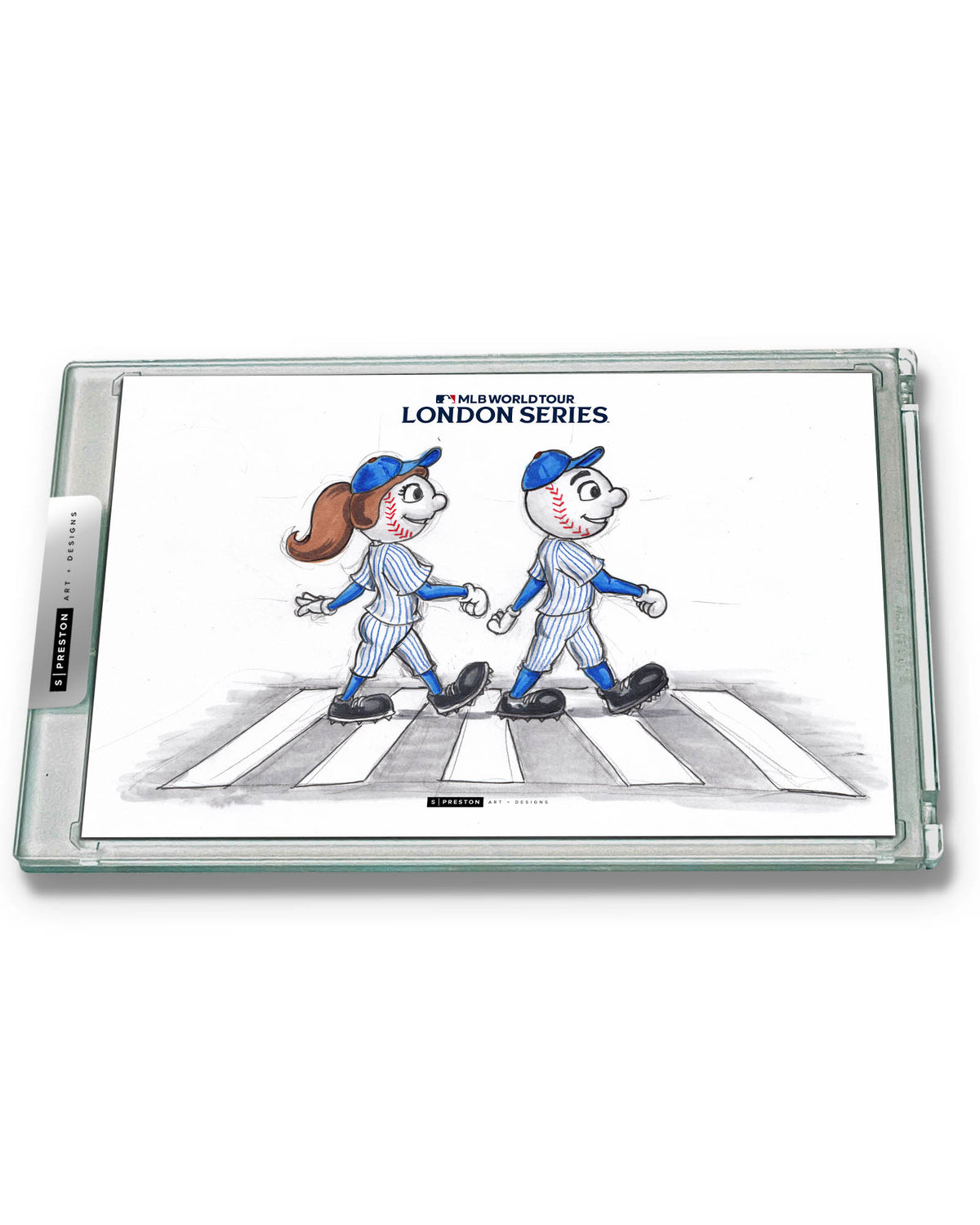 2024 MLB London Series Sketch Art Card Slab - Mets