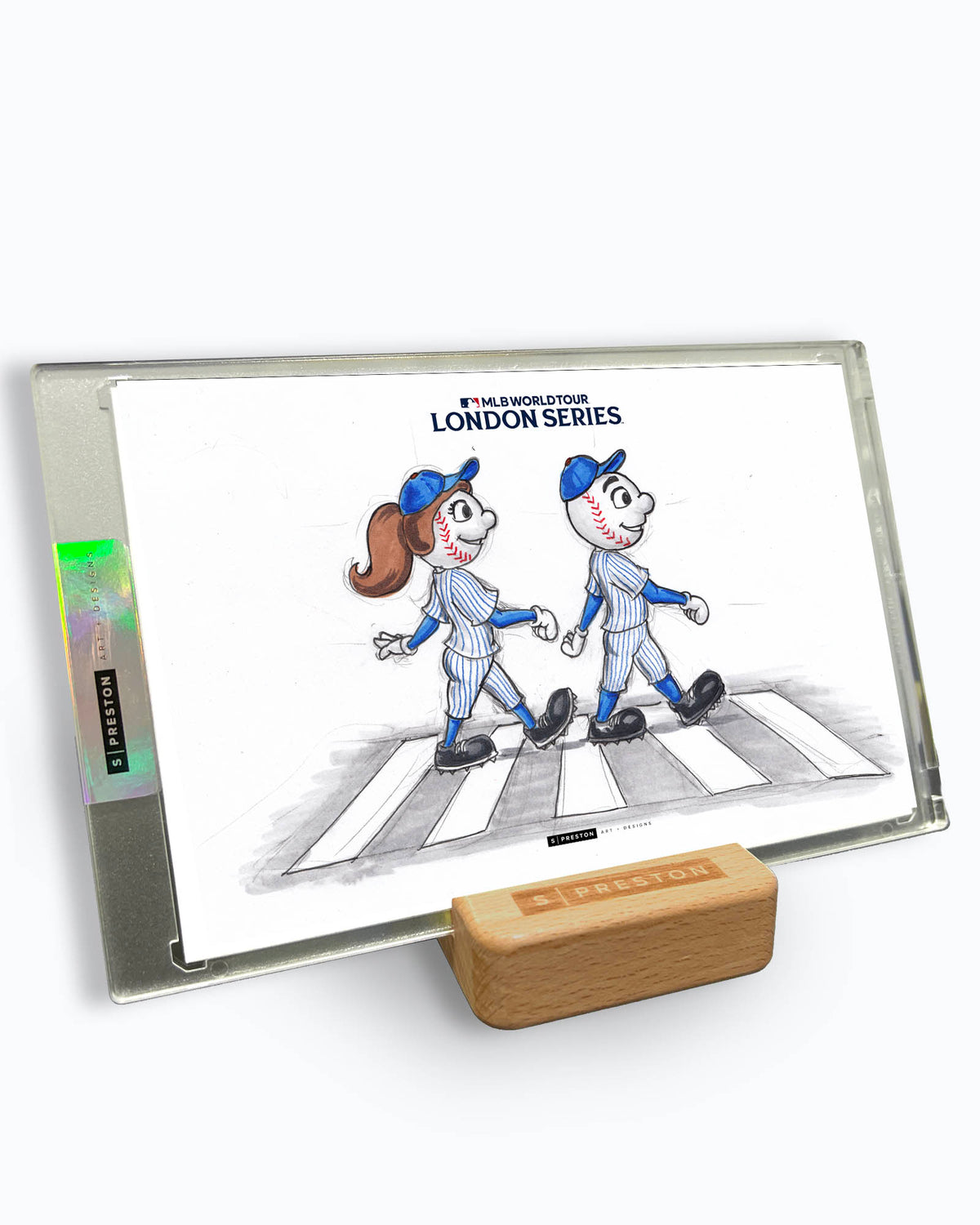 2024 MLB London Series Sketch Art Card Slab - Mets