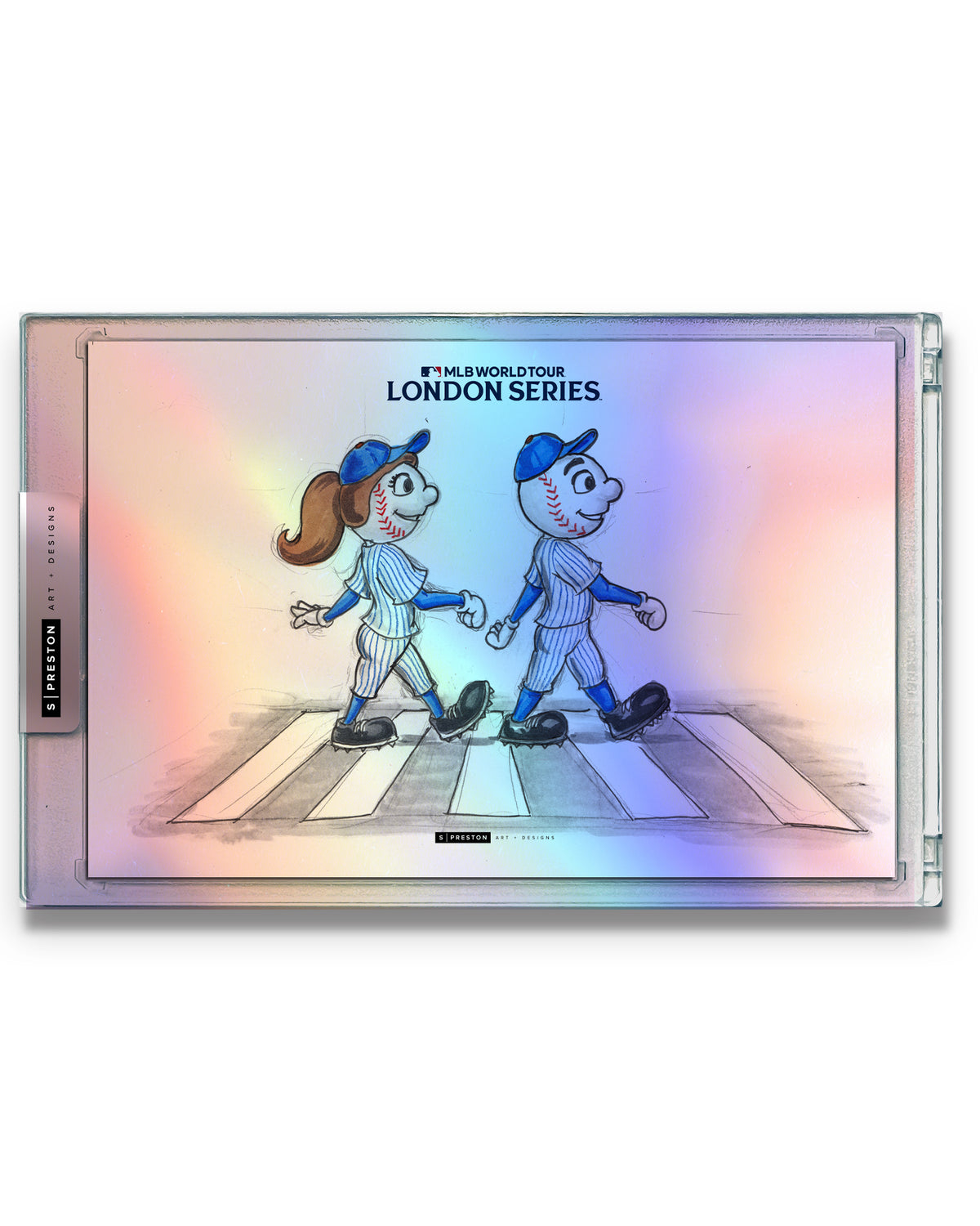 2024 MLB London Series Sketch Art Card Slab - Mets