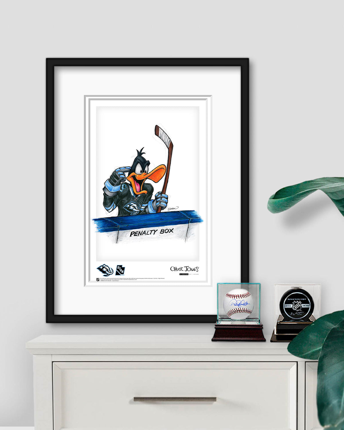 Duck Season Hockey Season x NHL Mammoth Daffy Duck Limited Edition Art Print