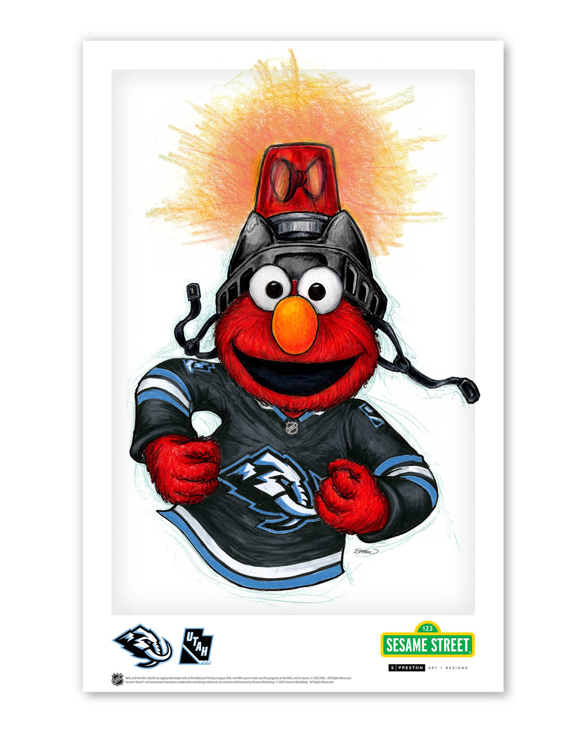 Elmo Loves Goals! x NHL Mammoth Limited Edition Art Print