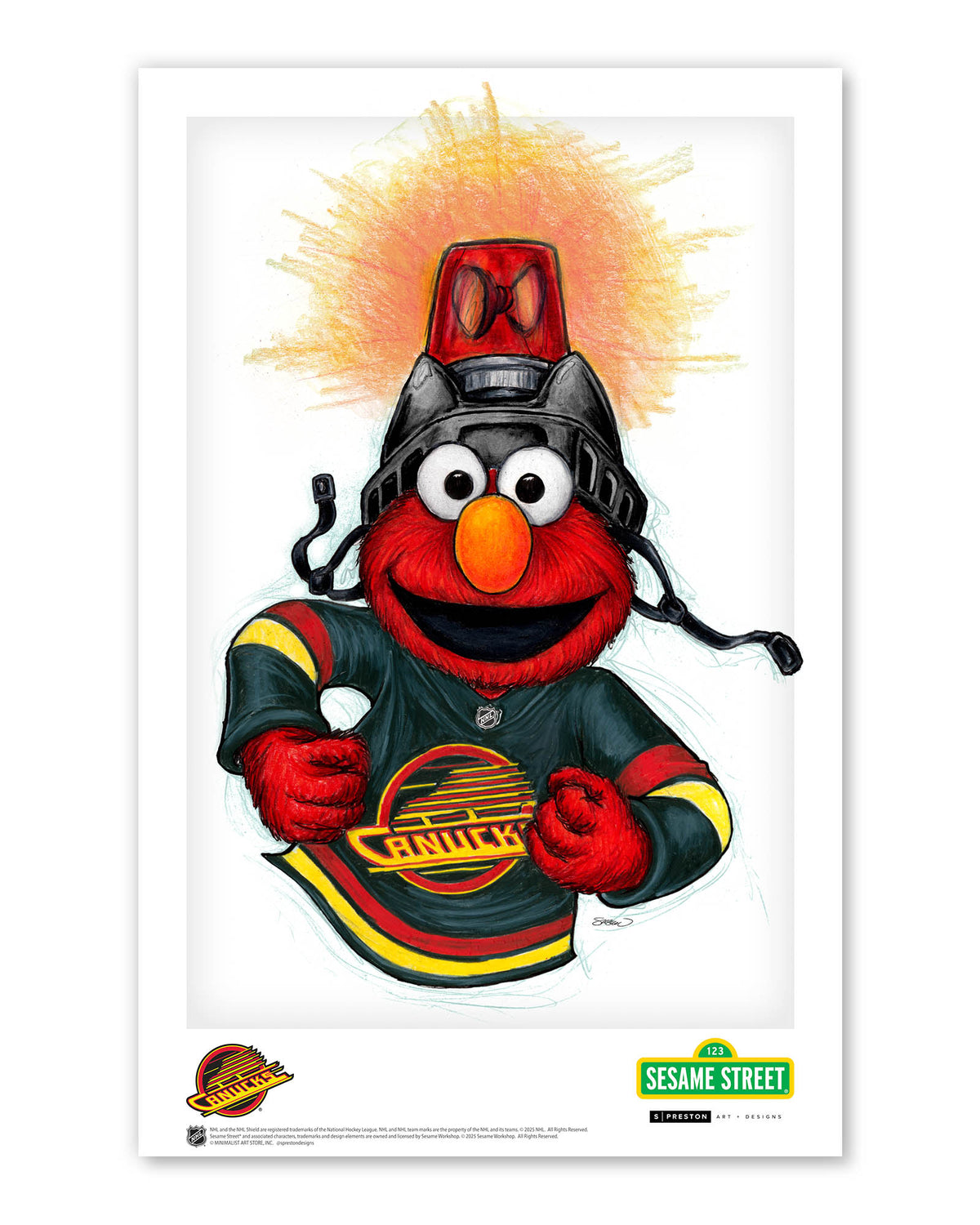 Elmo Loves Goals! x NHL Canucks Limited Edition Art Print