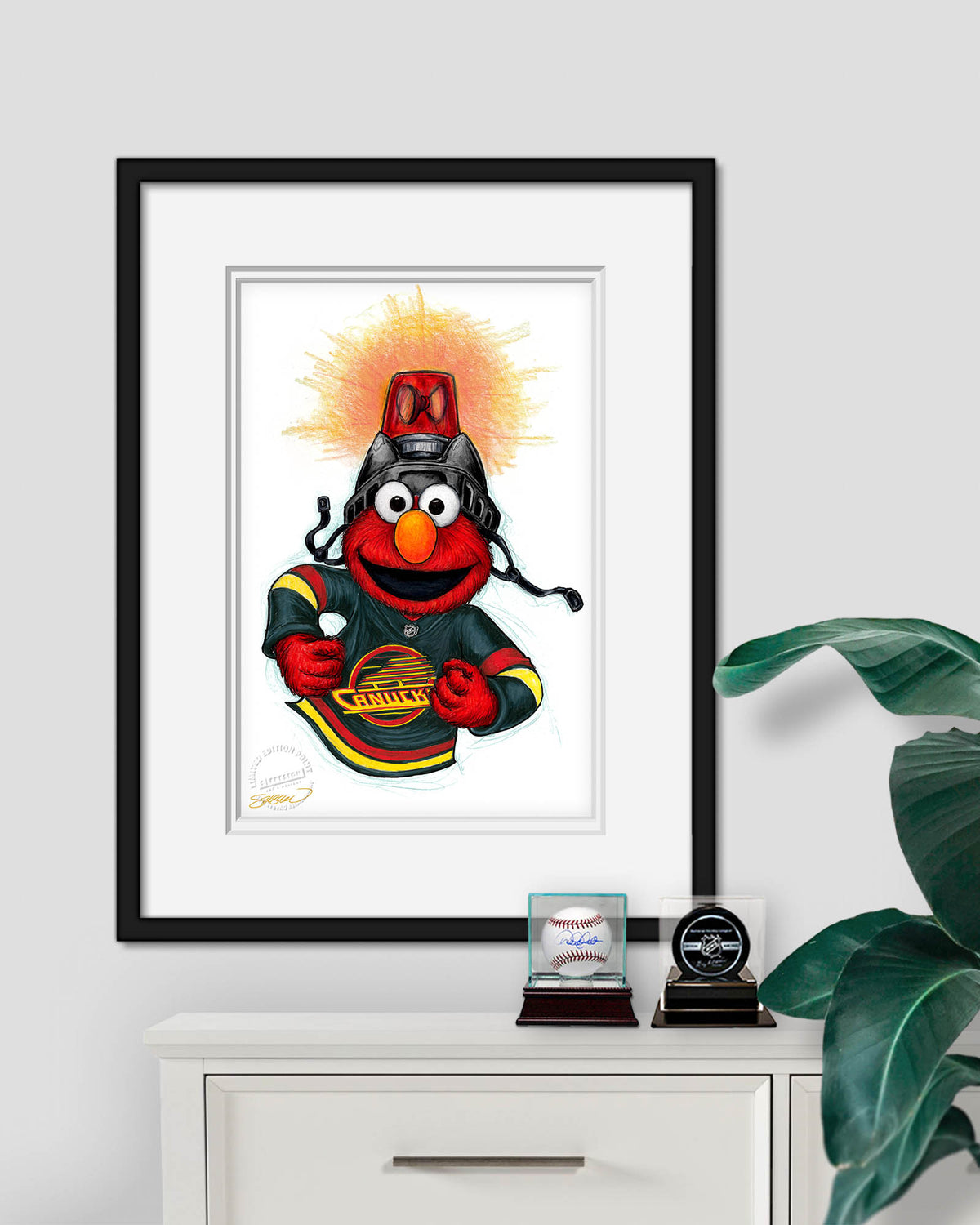 Elmo Loves Goals! x NHL Canucks Limited Edition Art Print