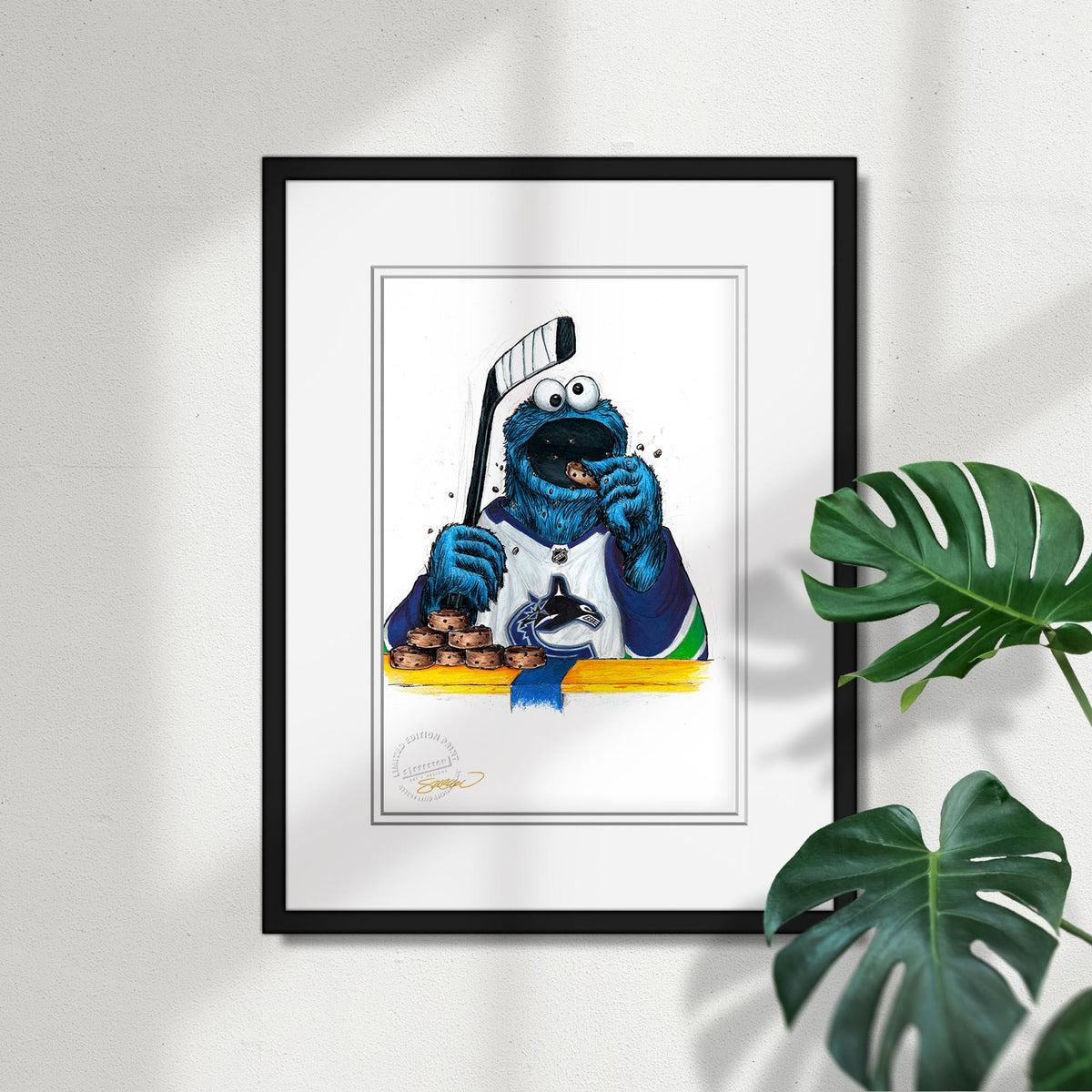 Cookie Monster x NHL Canucks Limited Edition Fine Art Print