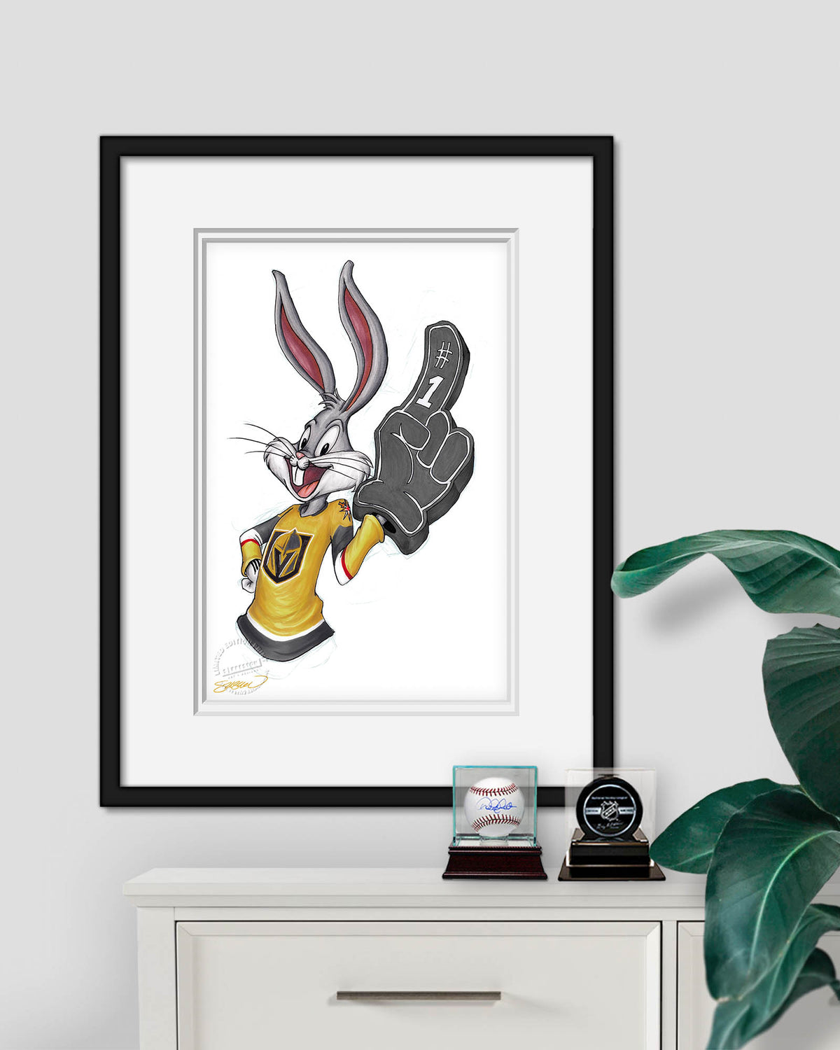 Rabbit Hockey Fan x NHL Golden Knights Bugs Bunny Limited Edition Fine Art Print