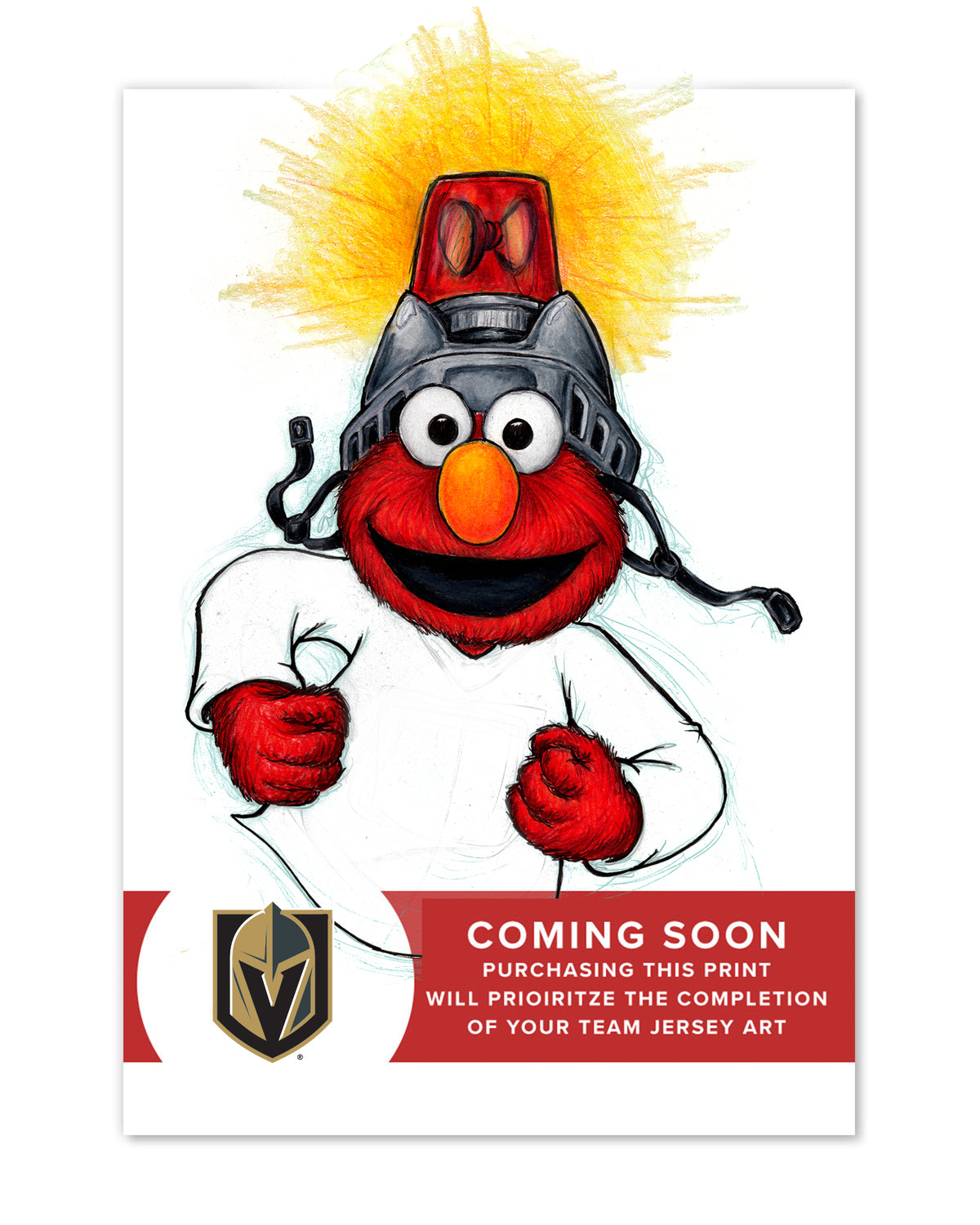 Elmo Loves Goals! x NHL Golden Knights Limited Edition Art Print