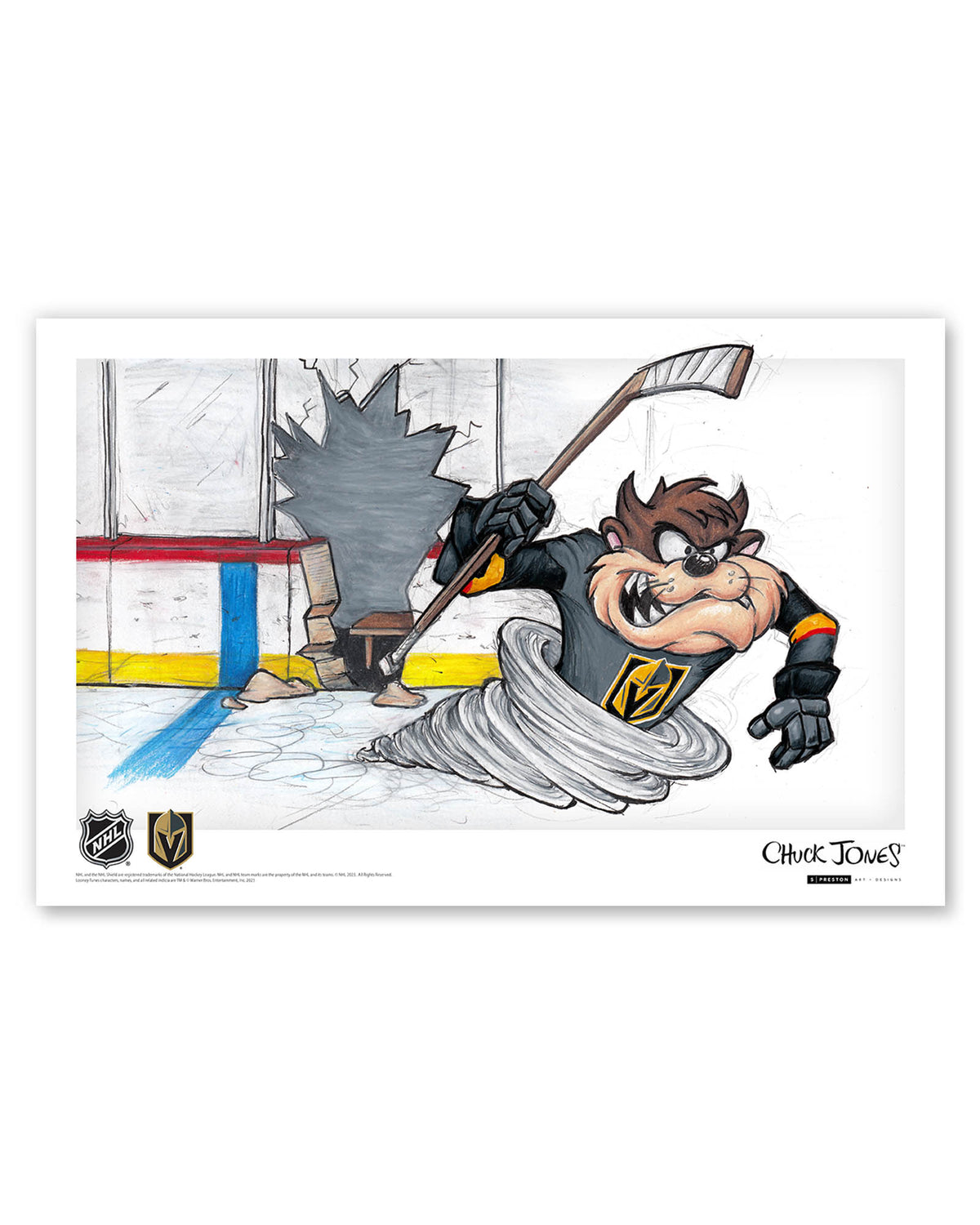 Tazmanian Line Change x NHL Golden Knights Tazmanian Devil Limited Edition Art Print