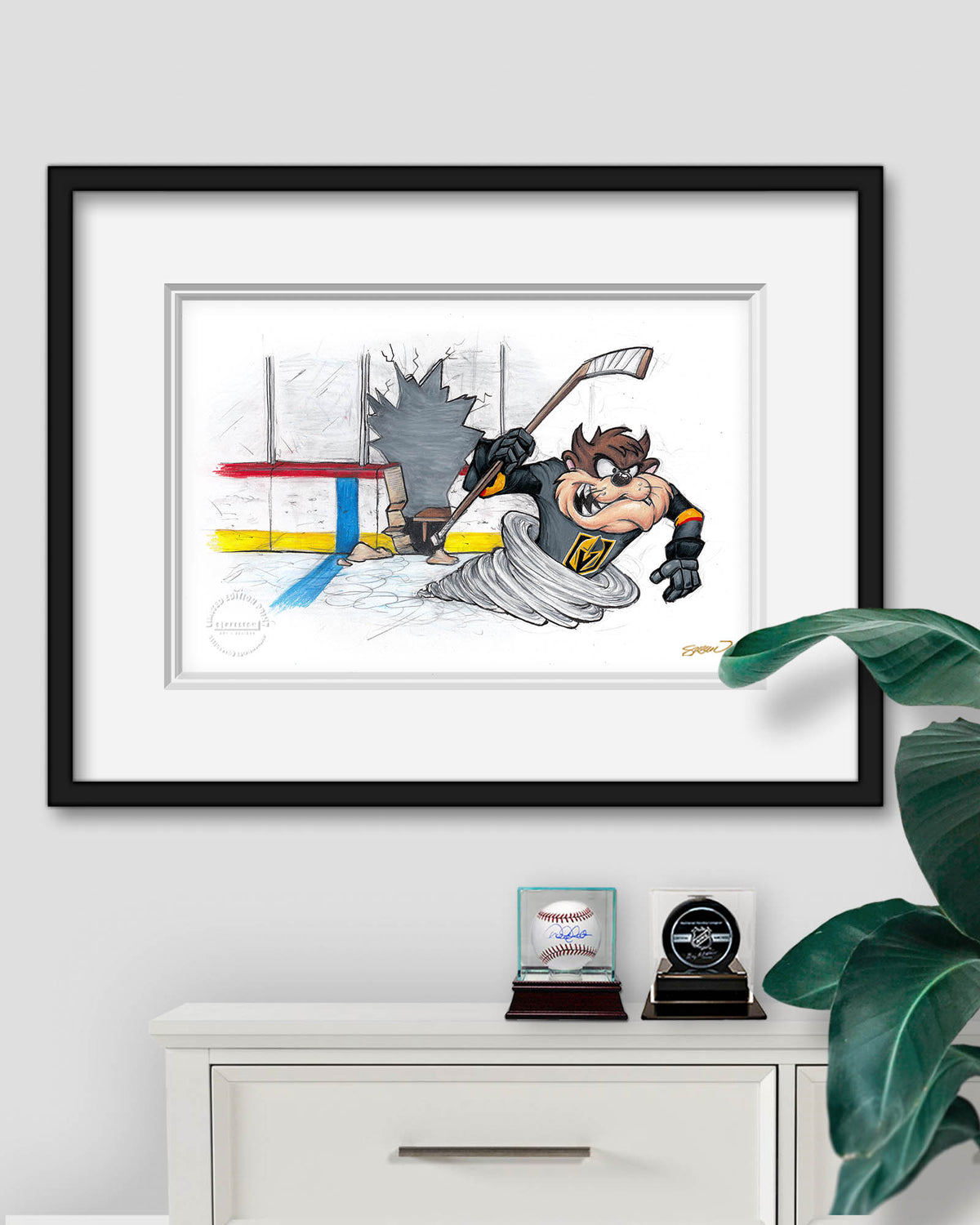 Tazmanian Line Change x NHL Golden Knights Tazmanian Devil Limited Edition Fine Art Print
