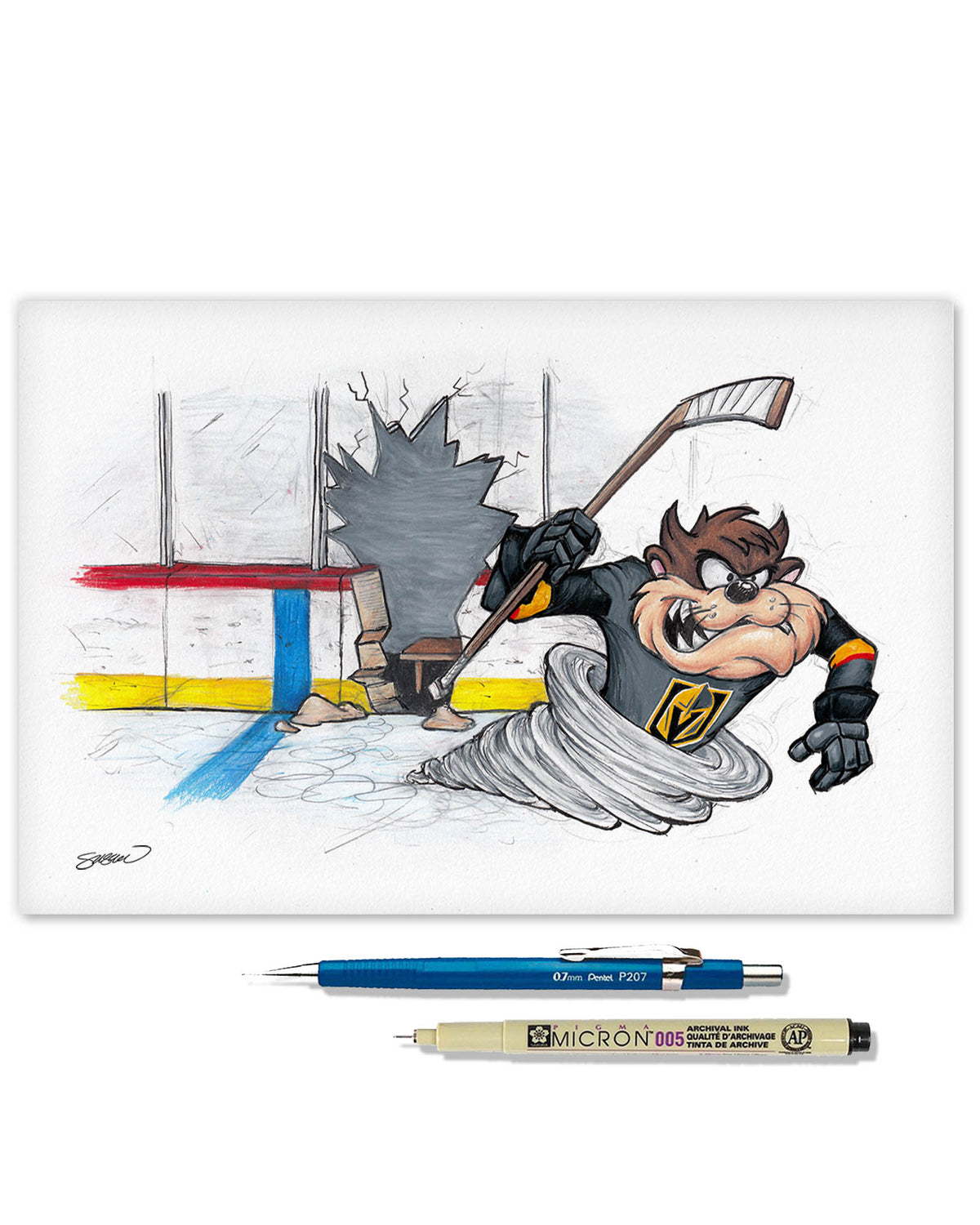 Tazmanian Line Change x NHL Golden Knights Tazmanian Devil Limited Edition Fine Art Print
