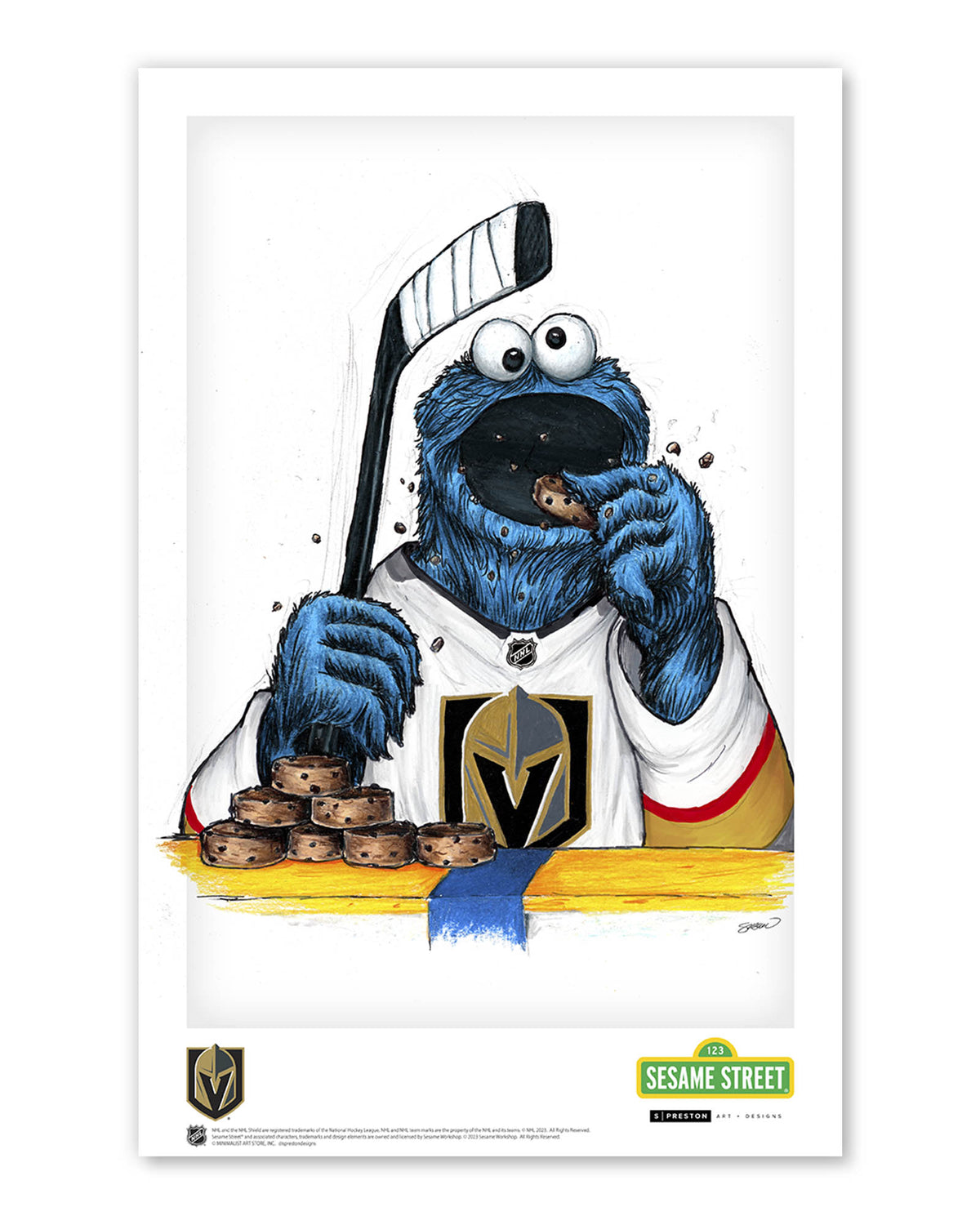 Cookie Monster x NHL Golden Knights Limited Edition Art Print