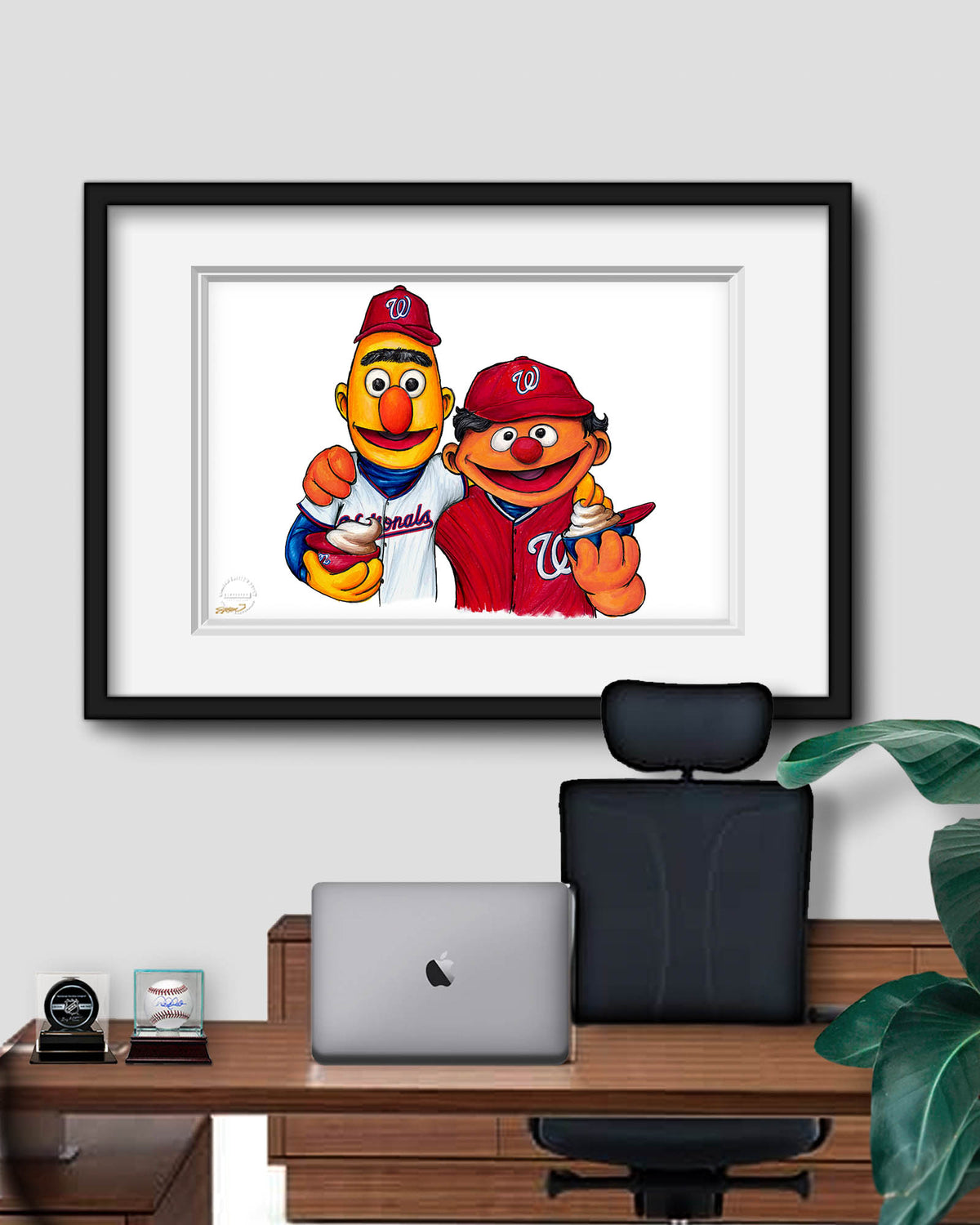Bert and Ernie x MLB Nationals Limited Edition Art Print