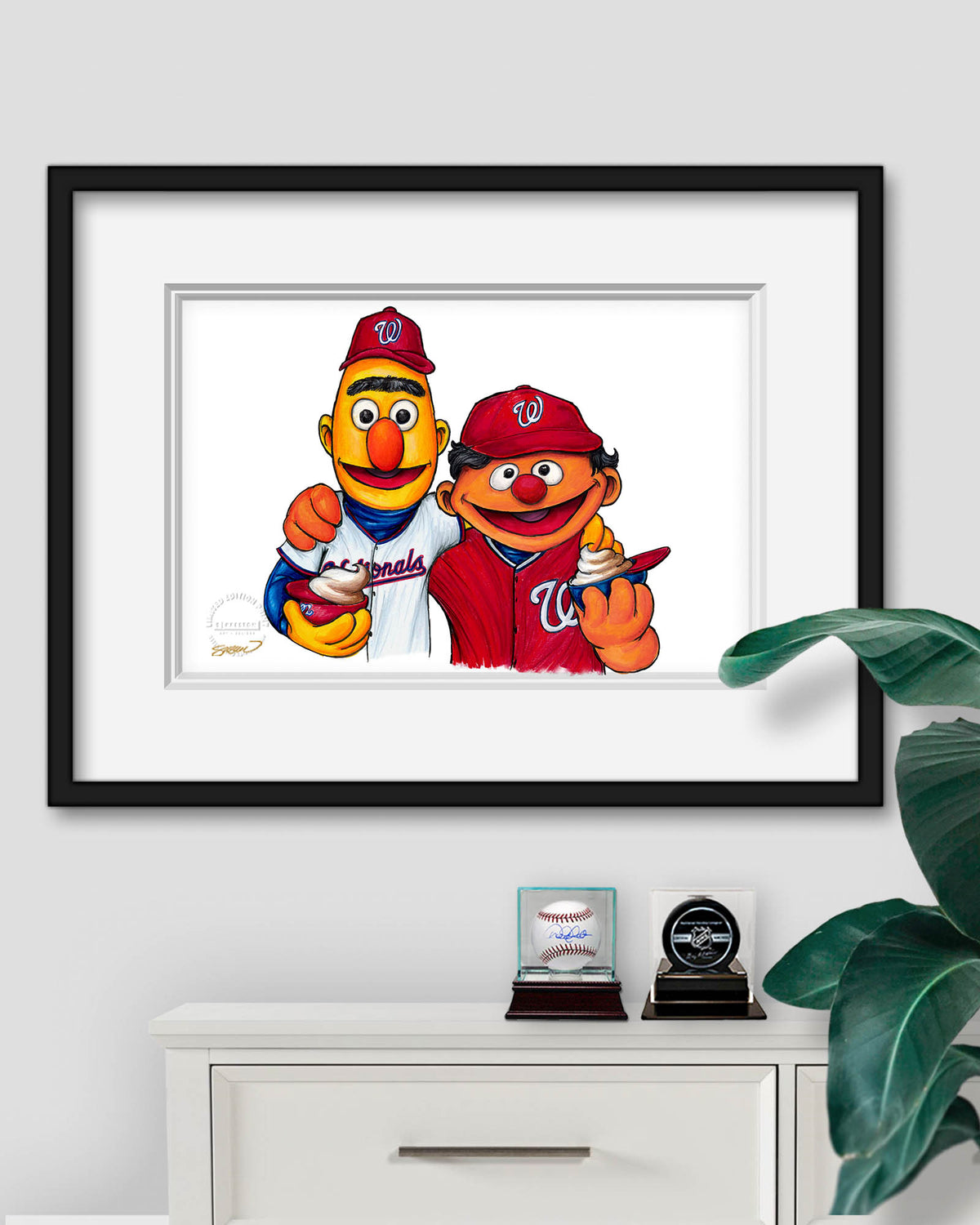 Bert and Ernie x MLB Nationals Limited Edition Fine Art Print
