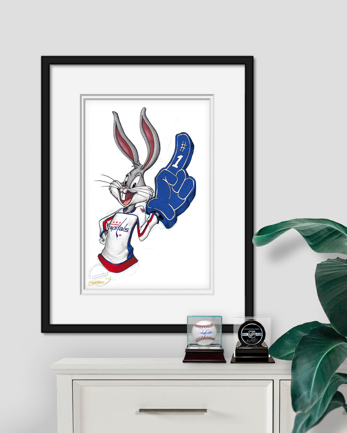 Rabbit Hockey Fan x NHL Capitals Bugs Bunny Limited Edition Fine Art Print