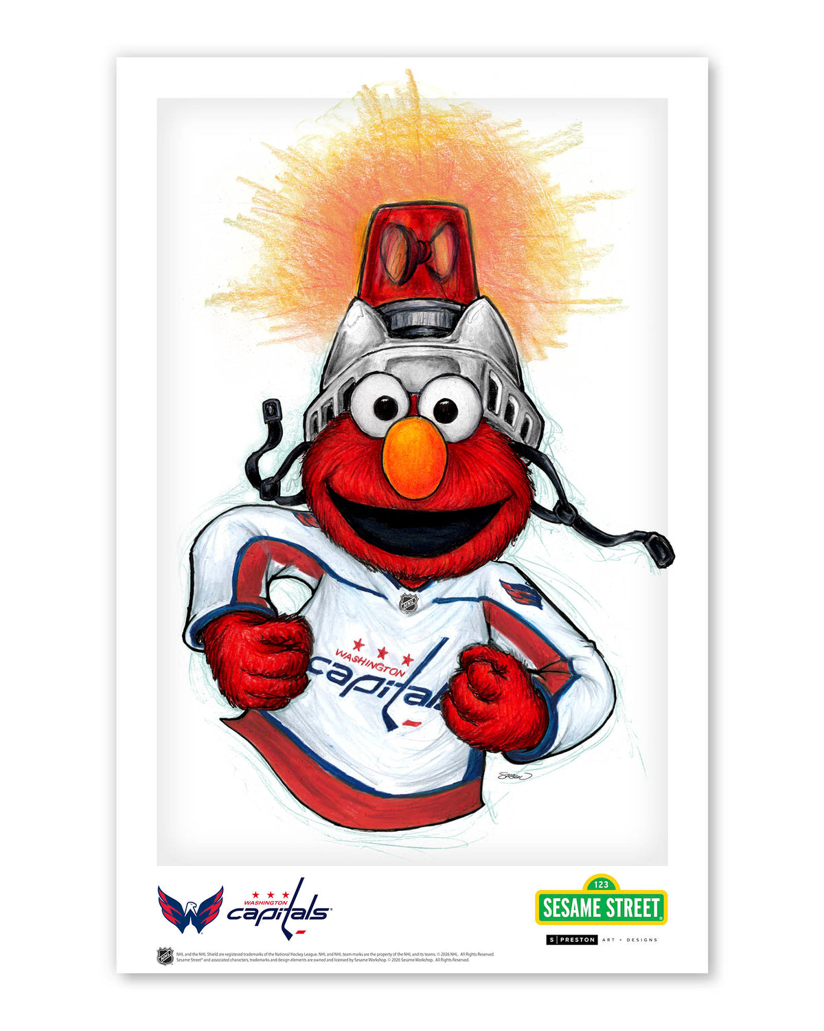 Elmo Loves Goals! x NHL Capitals Limited Edition Art Print
