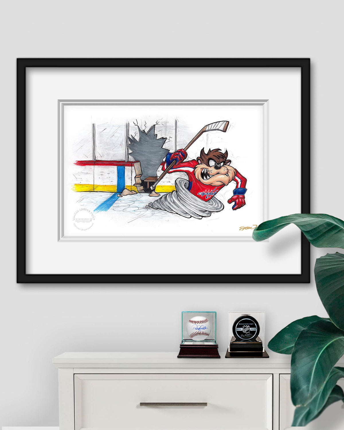 Tazmanian Line Change x NHL Capitals Tazmanian Devil Limited Edition Fine Art Print