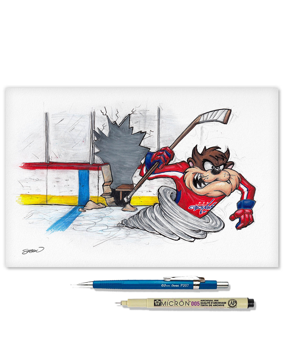 Tazmanian Line Change x NHL Capitals Tazmanian Devil Limited Edition Fine Art Print