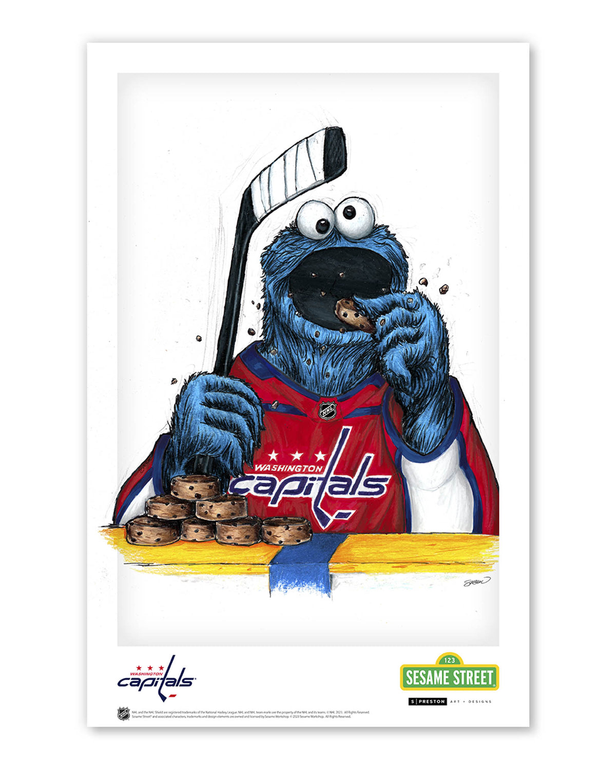 Cookie Monster x NHL Capitals Limited Edition Art Print