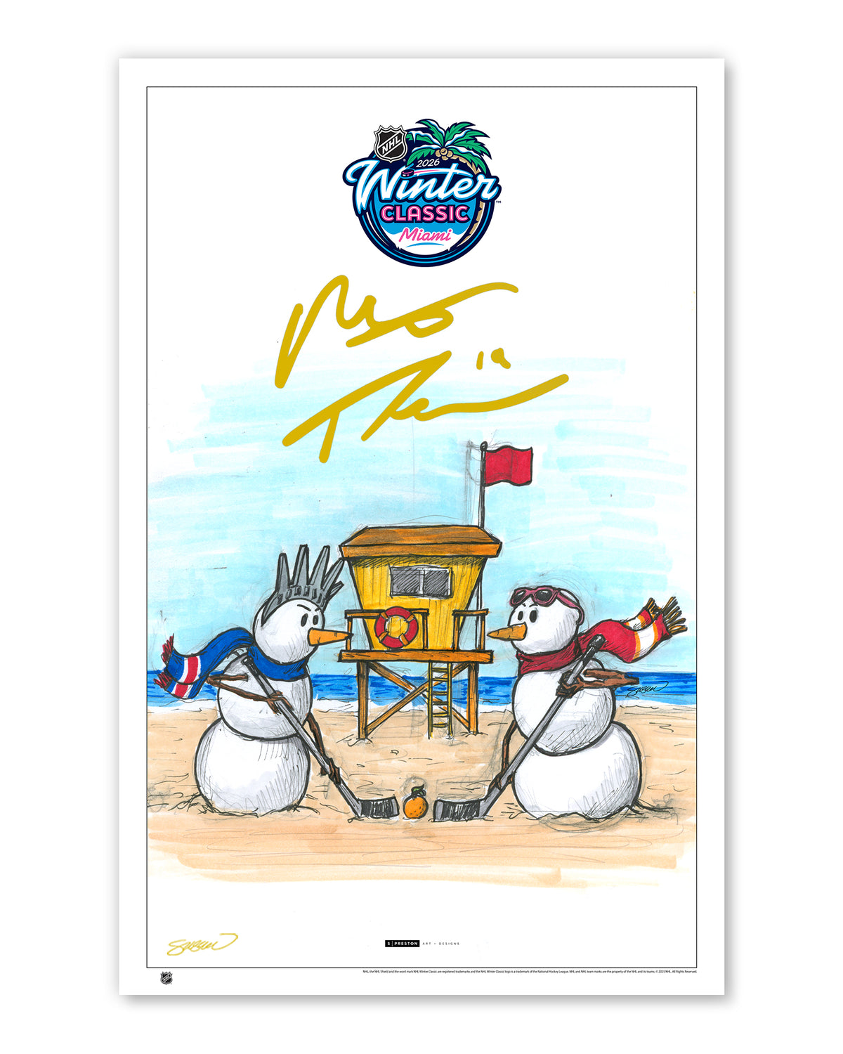 2026 NHL Winter Classic Sketch Limited Edition Art Prints