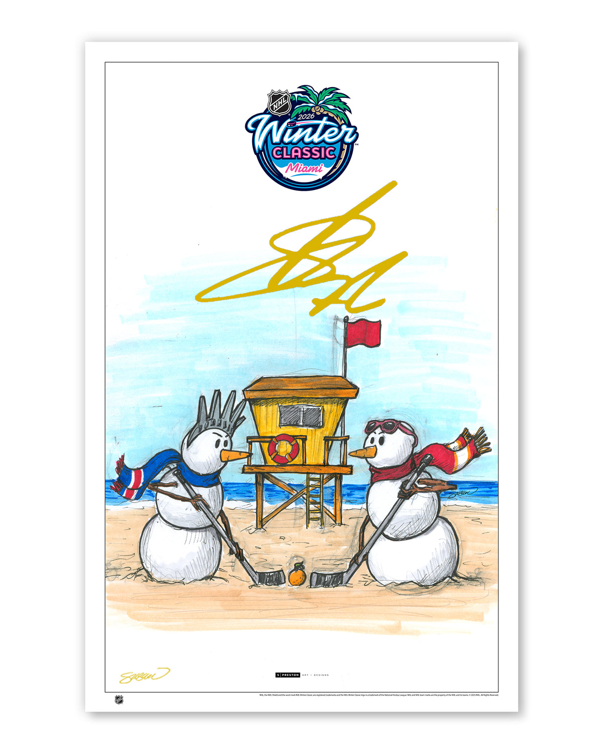 2026 NHL Winter Classic Sketch Limited Edition Art Prints