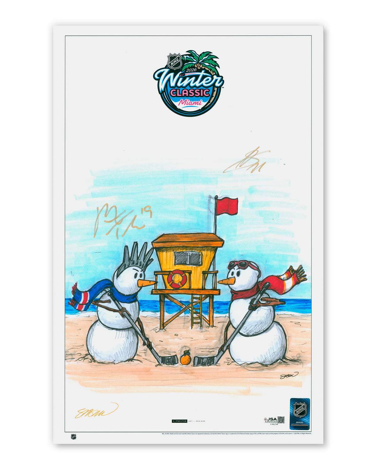 2026 NHL Winter Classic Sketch Limited Edition Art Prints