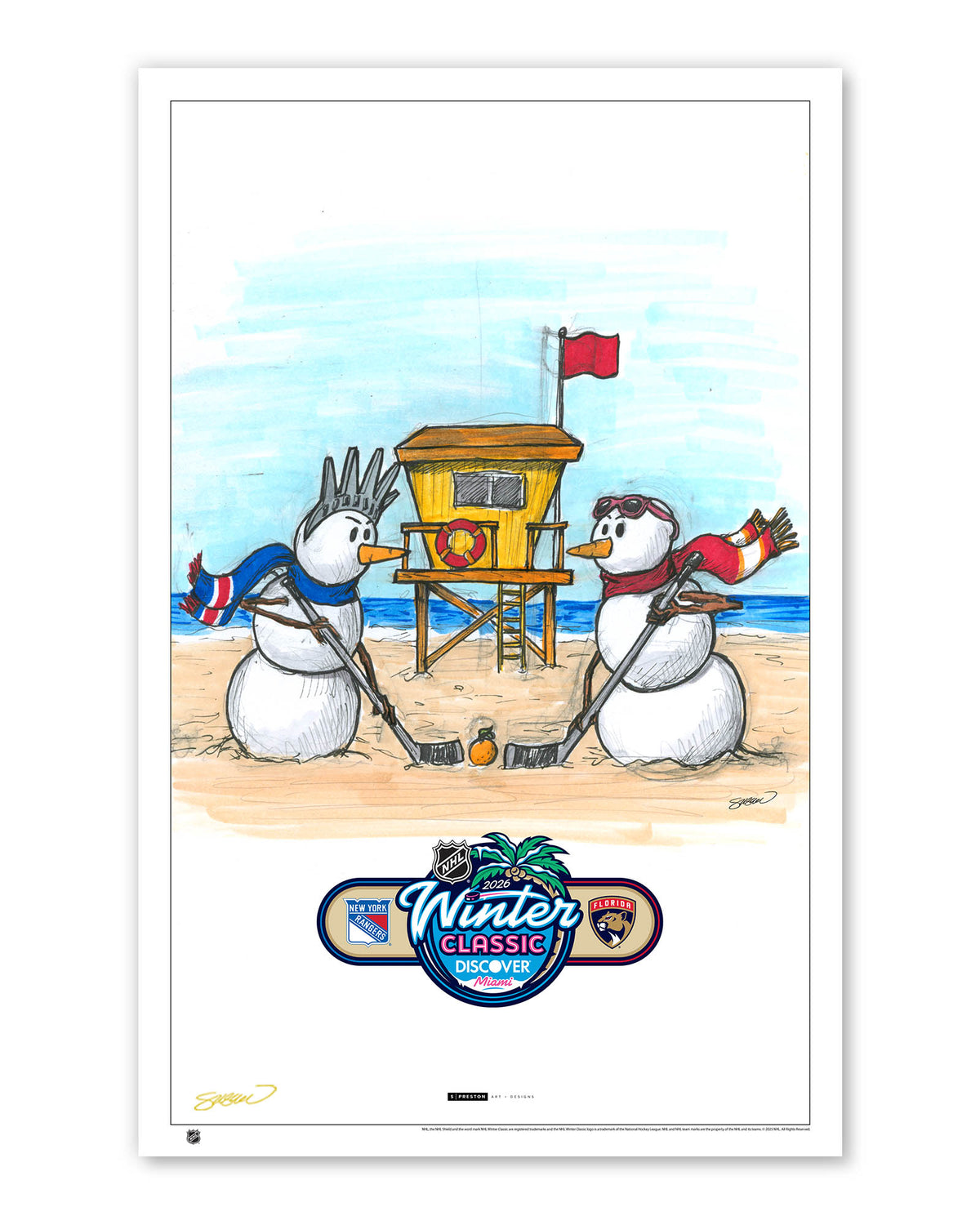 2026 NHL Winter Classic Sketch Limited Edition Art Prints