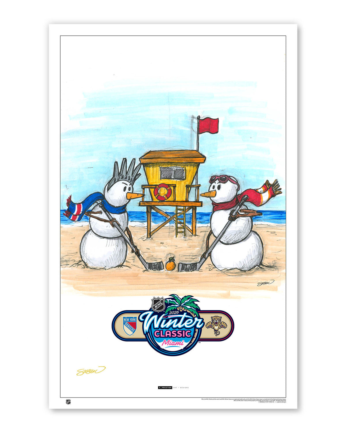 2026 NHL Winter Classic Sketch Limited Edition Art Prints