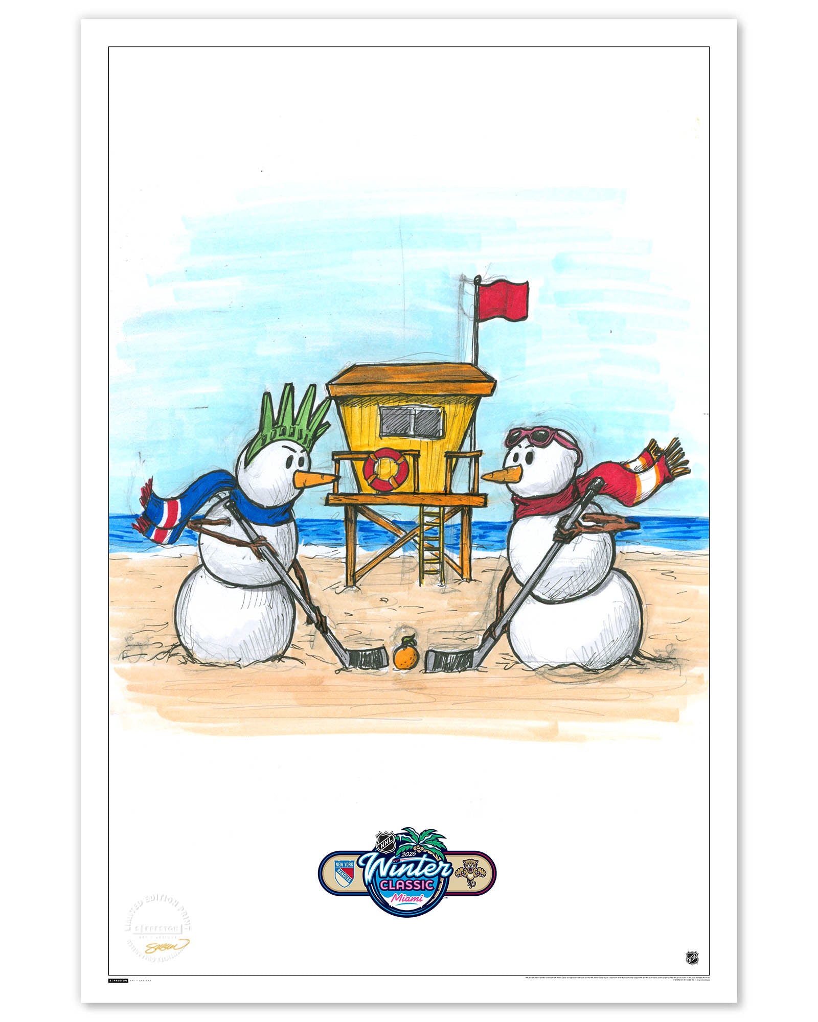 2026 NHL Winter Classic Sketch Limited Edition Art Prints – S