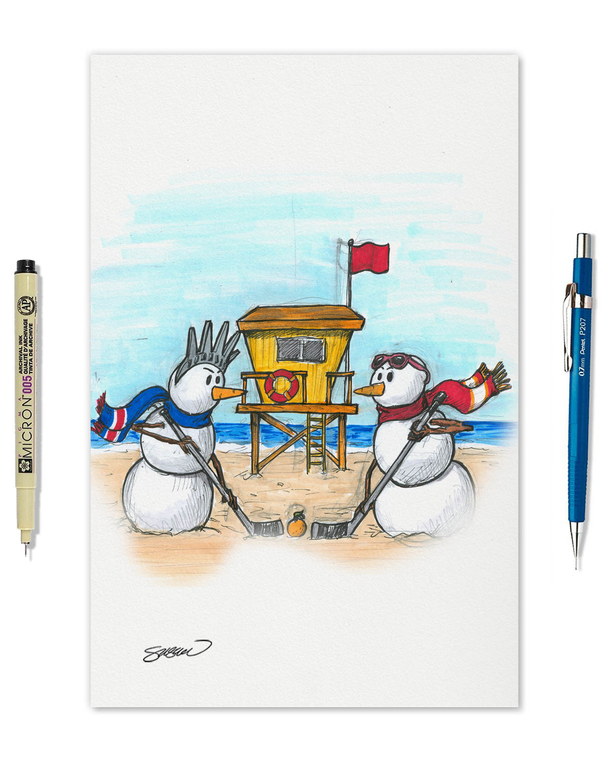 2026 NHL Winter Classic Sketch Limited Edition Art Prints
