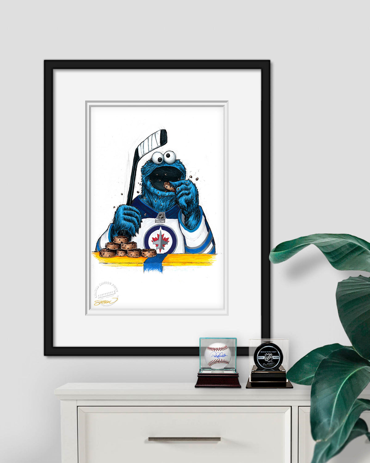 Cookie Monster x NHL Jets Limited Edition Fine Art Print