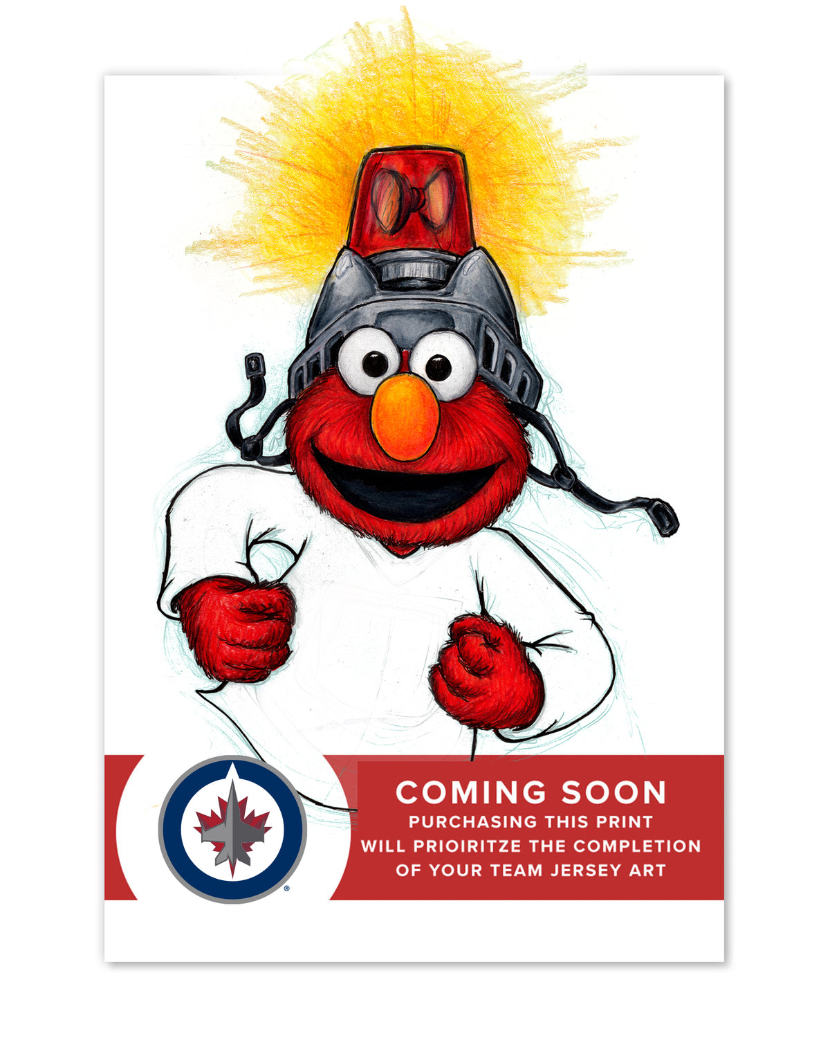Elmo Loves Goals! x NHL Jets Limited Edition Art Print