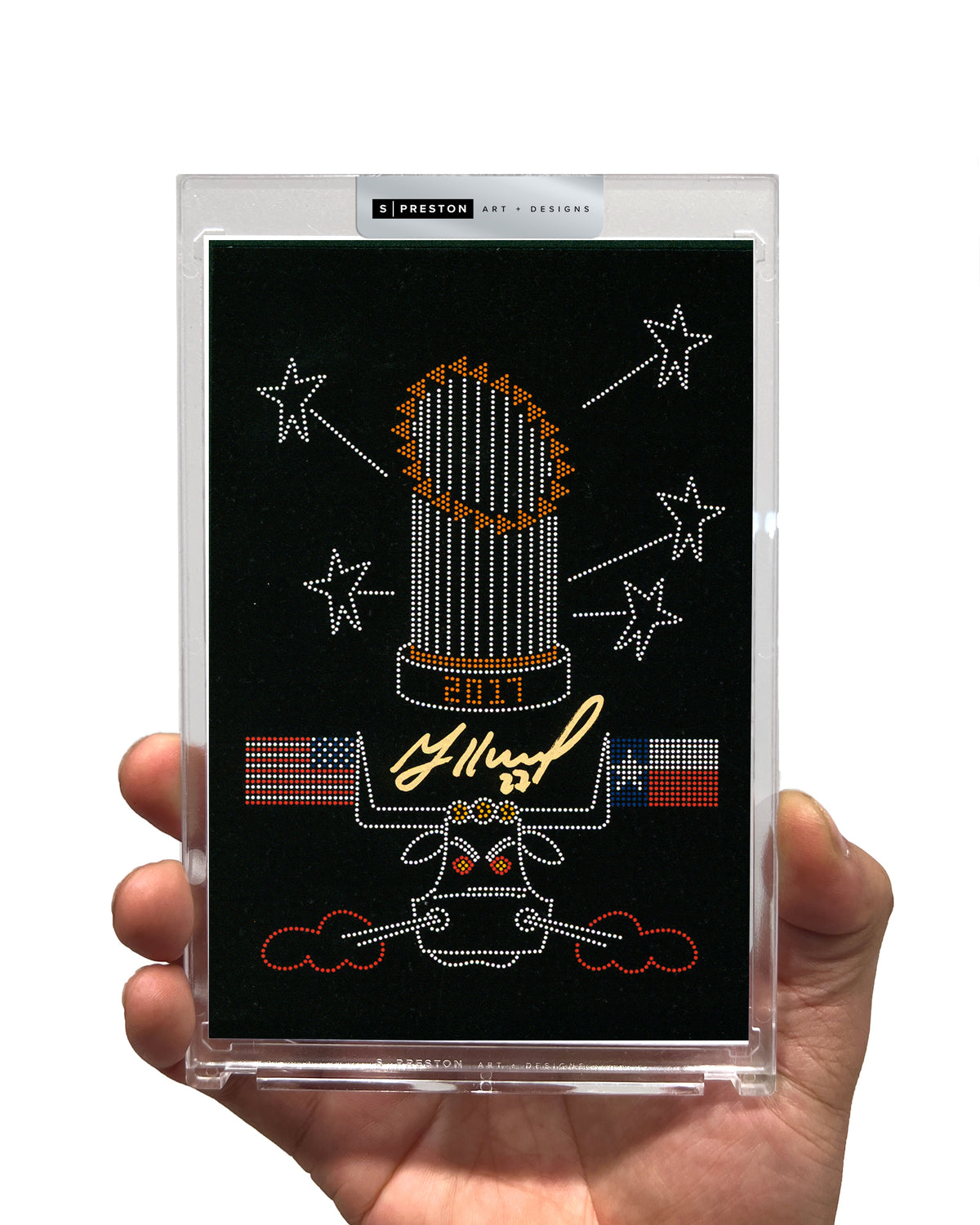 Minimalist 2017 World Series - Jose Altuve Autographed Art Slab - Authenticated